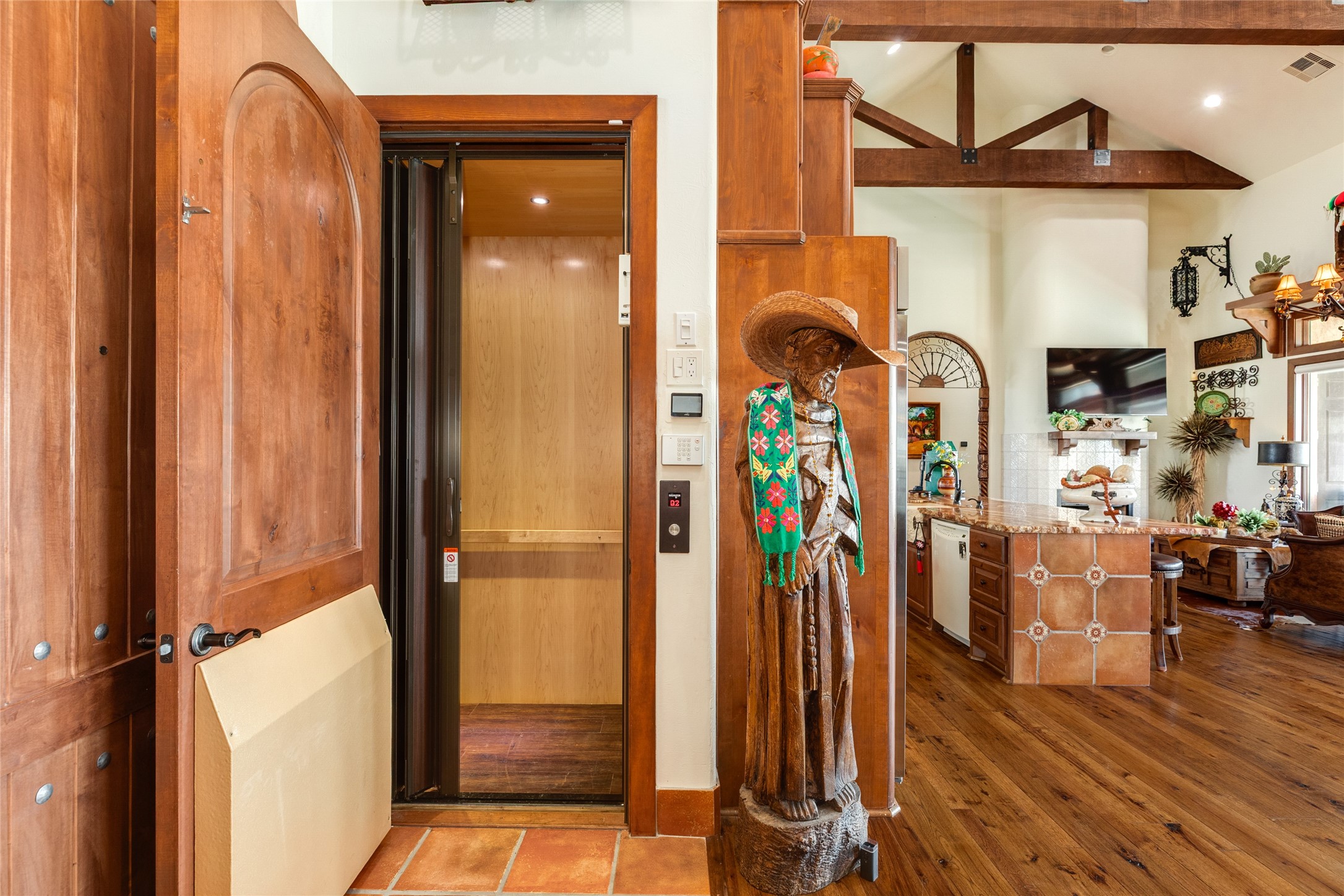 Elevator from ground level to first floor