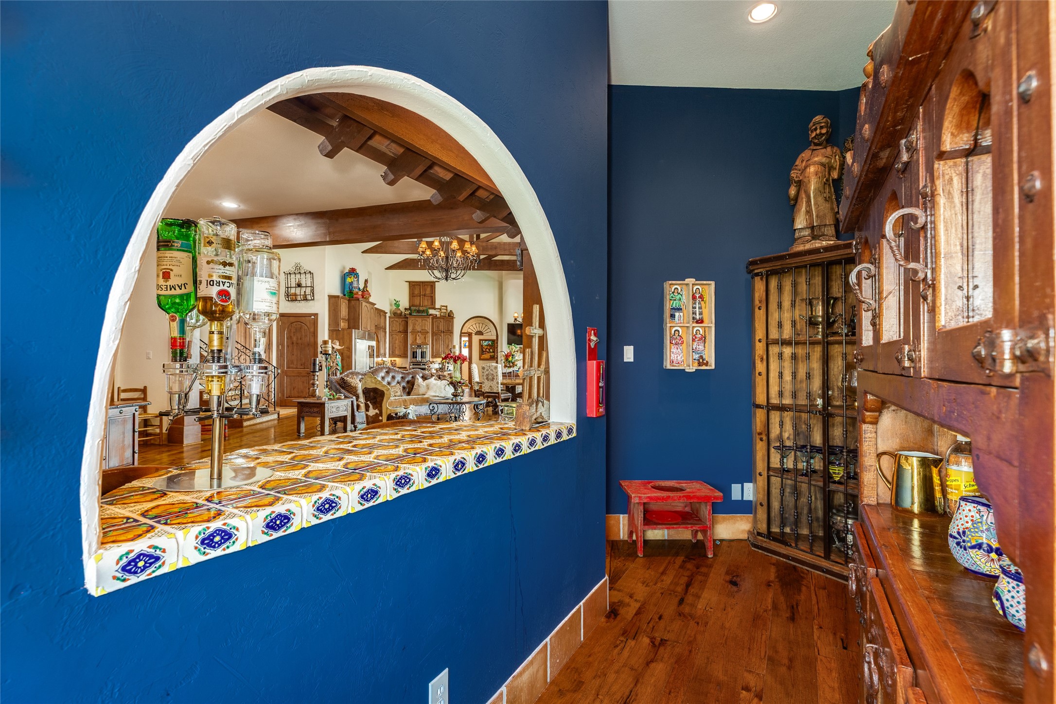 View from interior of bar