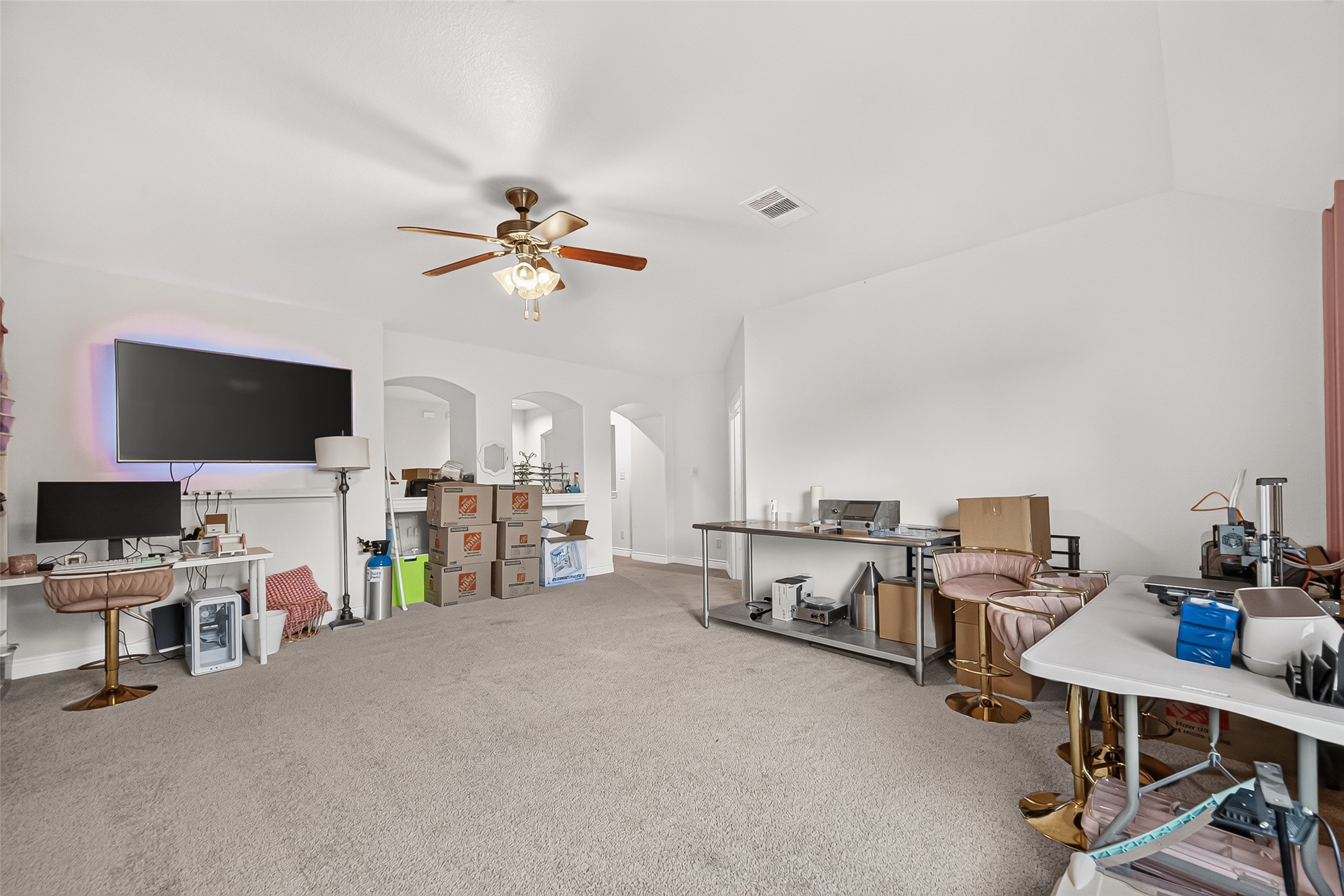 Large landing that can be used as a Flex Space or Game Room