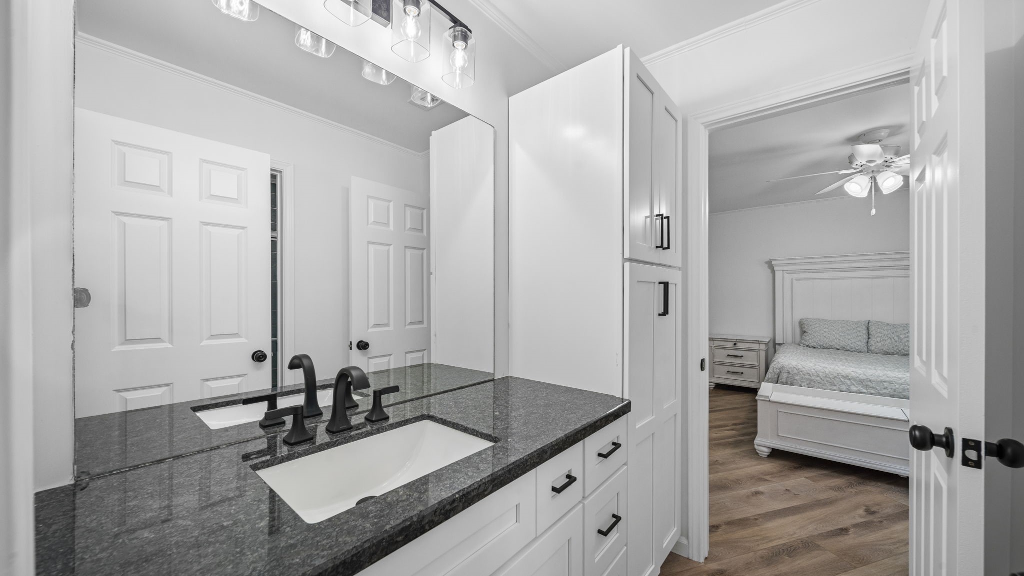 Entrance of bath 2, Linen closet, all new soft close drawers and cabinets, separate sink area from large separate  shower