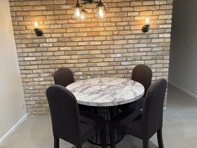 Eat in kitchen table for causal and cozy dining space.