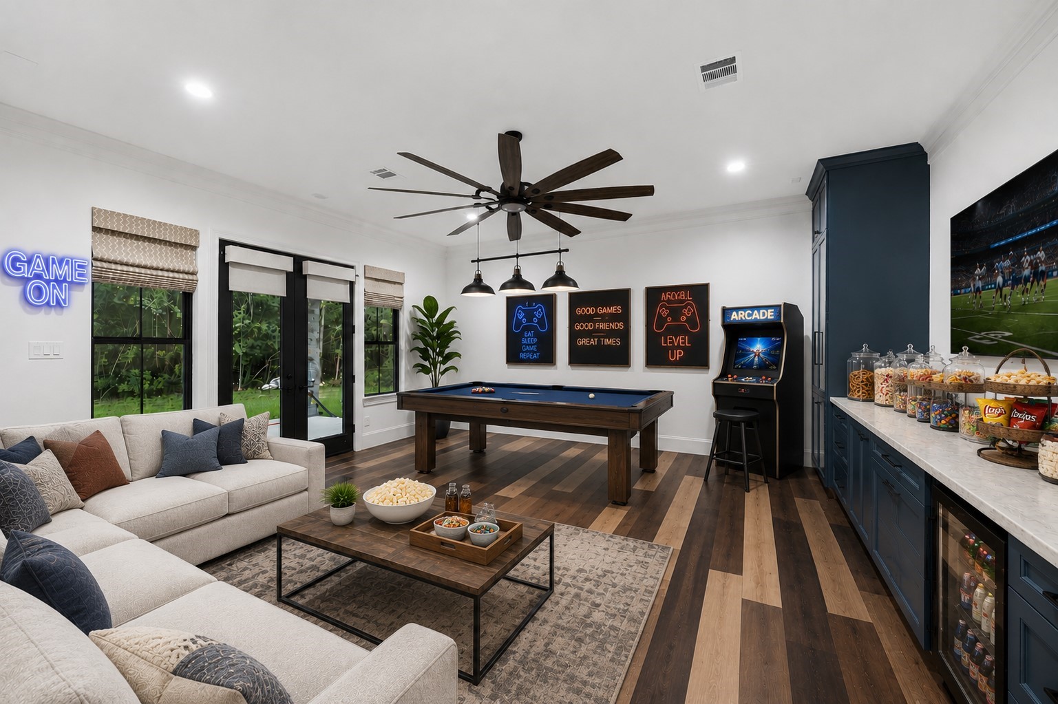 Some images have been virtually staged to illustrate the property's potential use and design possibilities. Furniture, dcor, and the mounted television shown in select photographs are computer-generated and do not represent the current condition of the property.