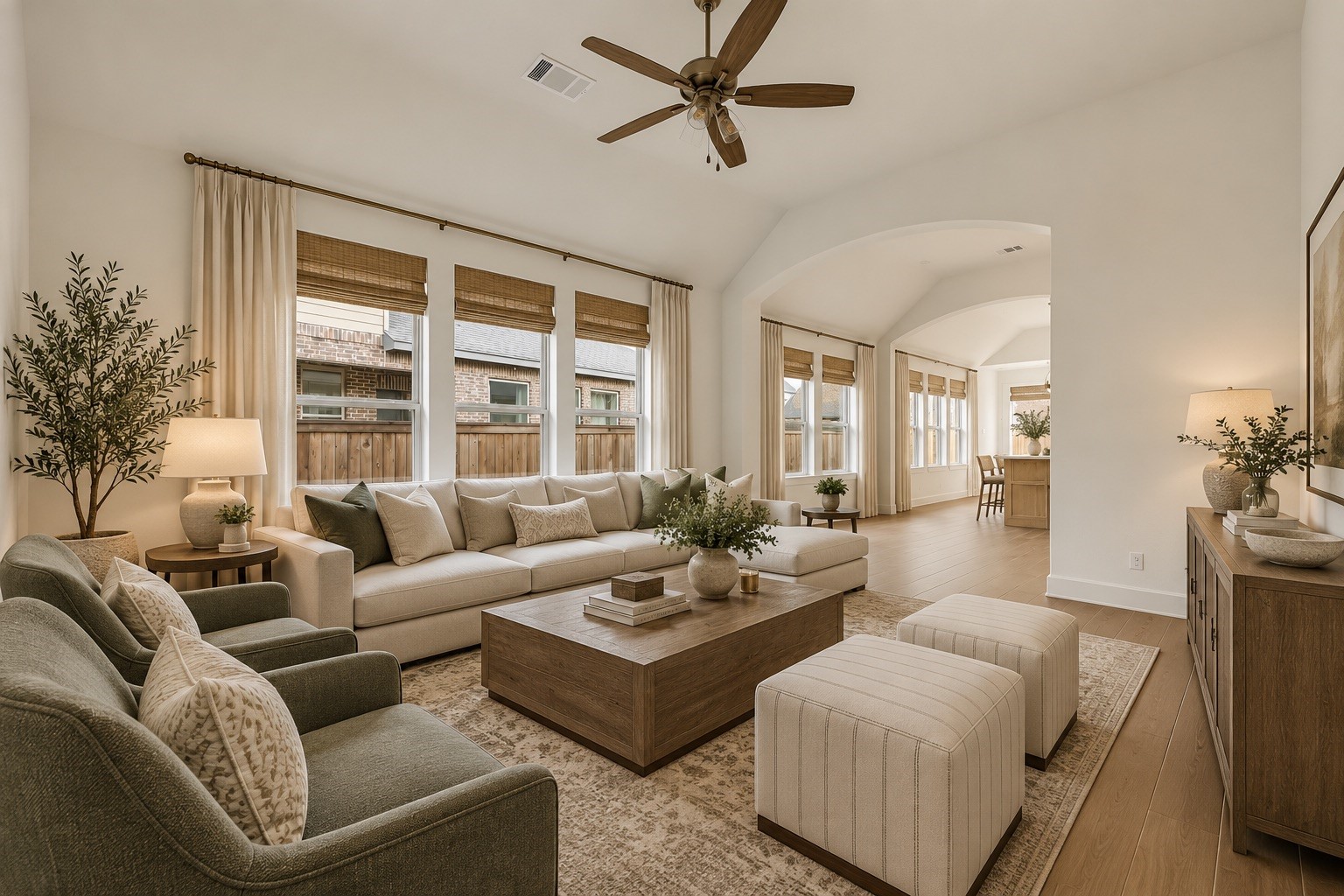 Virtually staged living room.