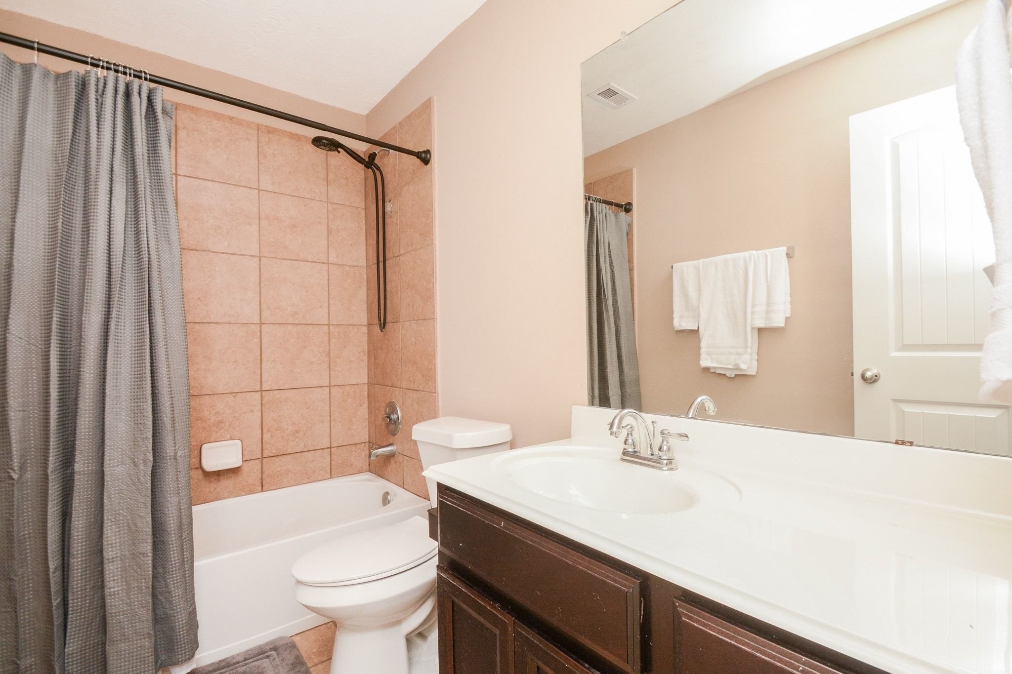 Secondary bath upstairs.