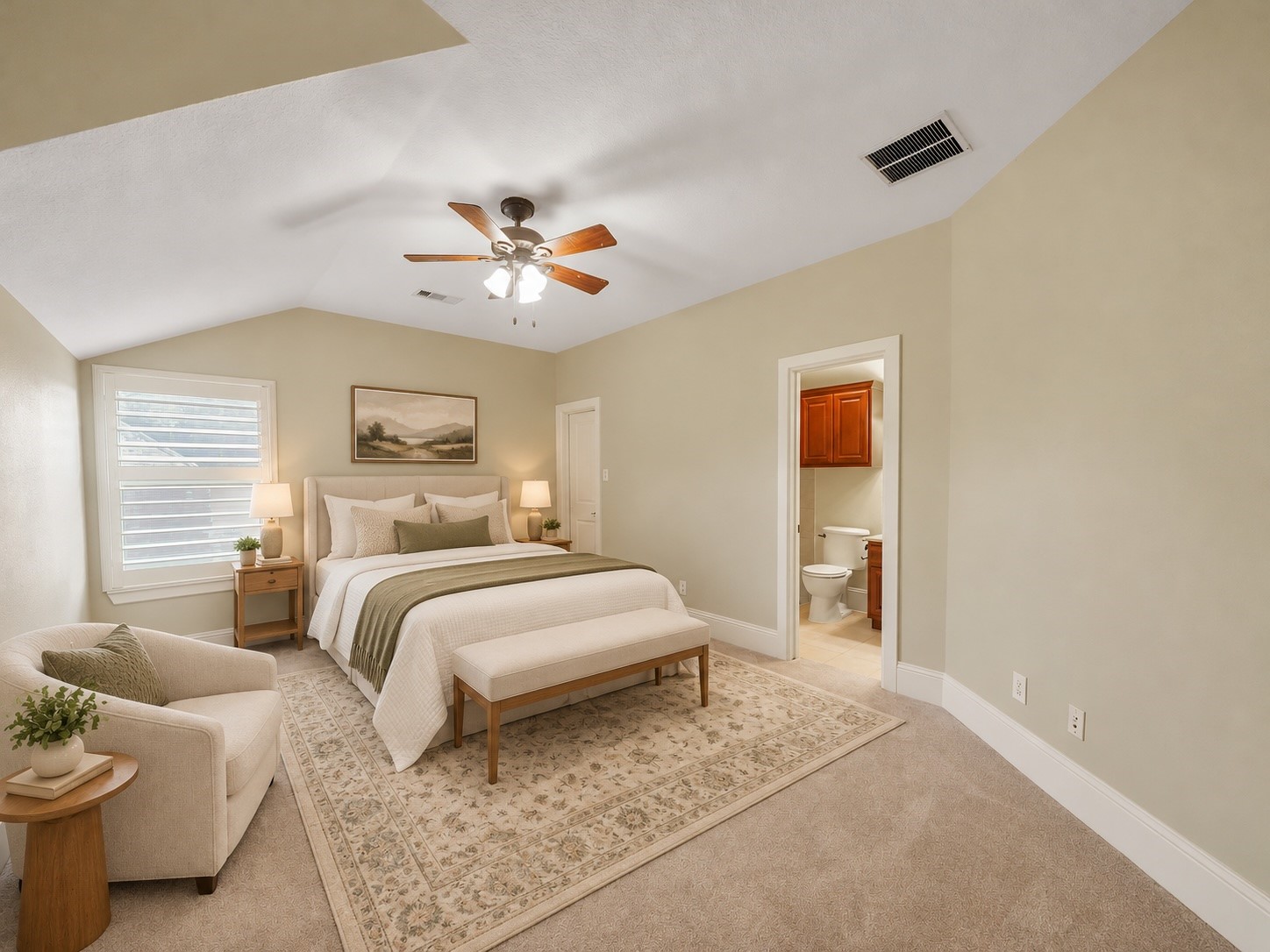 Virtually staged guest room