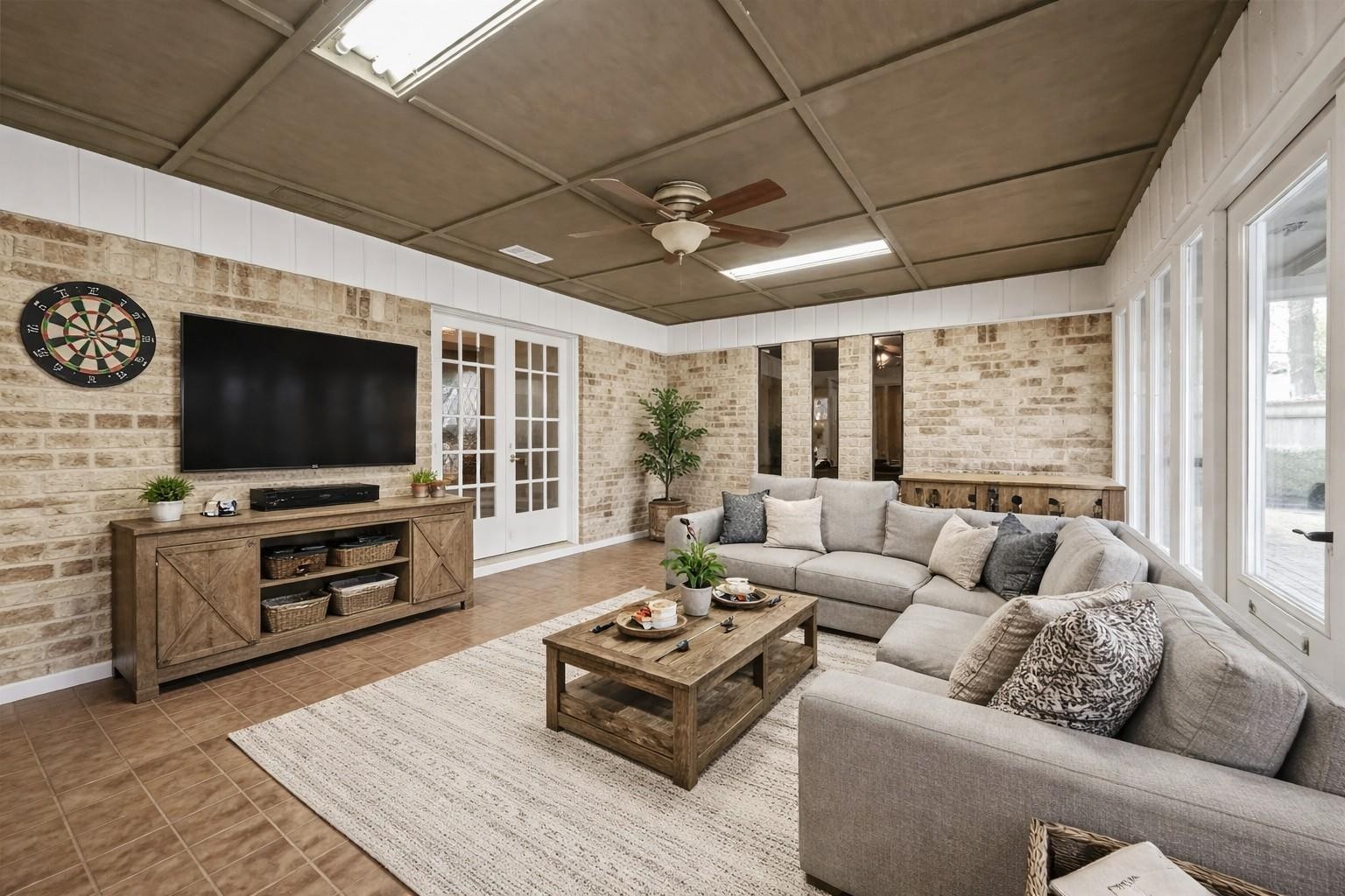 Virtually staged with furniture to show one of the ideas of what you can do in this sunroom/bonus room. Virtually staged with furniture to show one of the ideas of what you can do in this sunroom/bonus room.