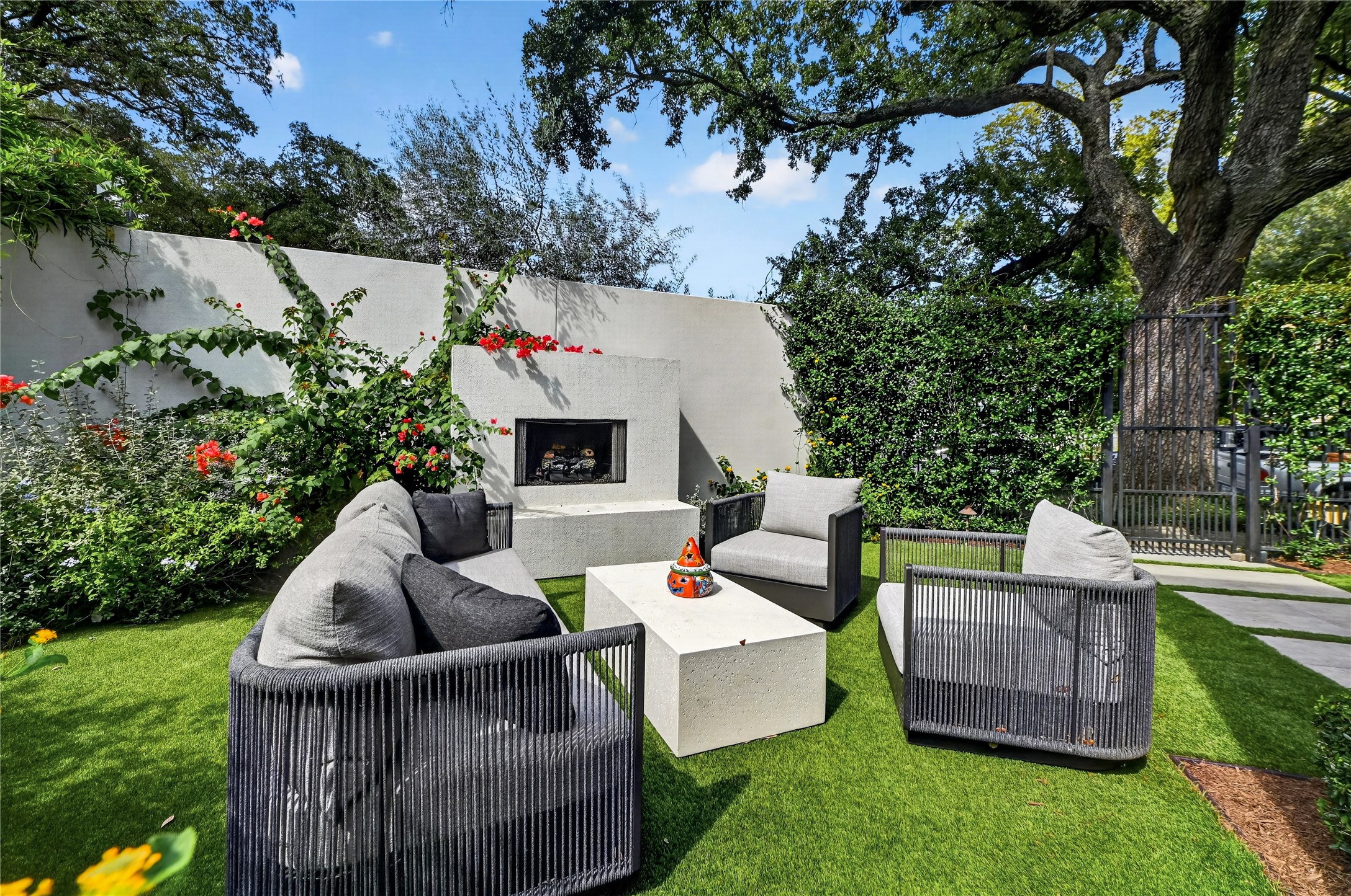 Enjoy evenings around the fire or enjoy a nice glass of wine on a sunny day.