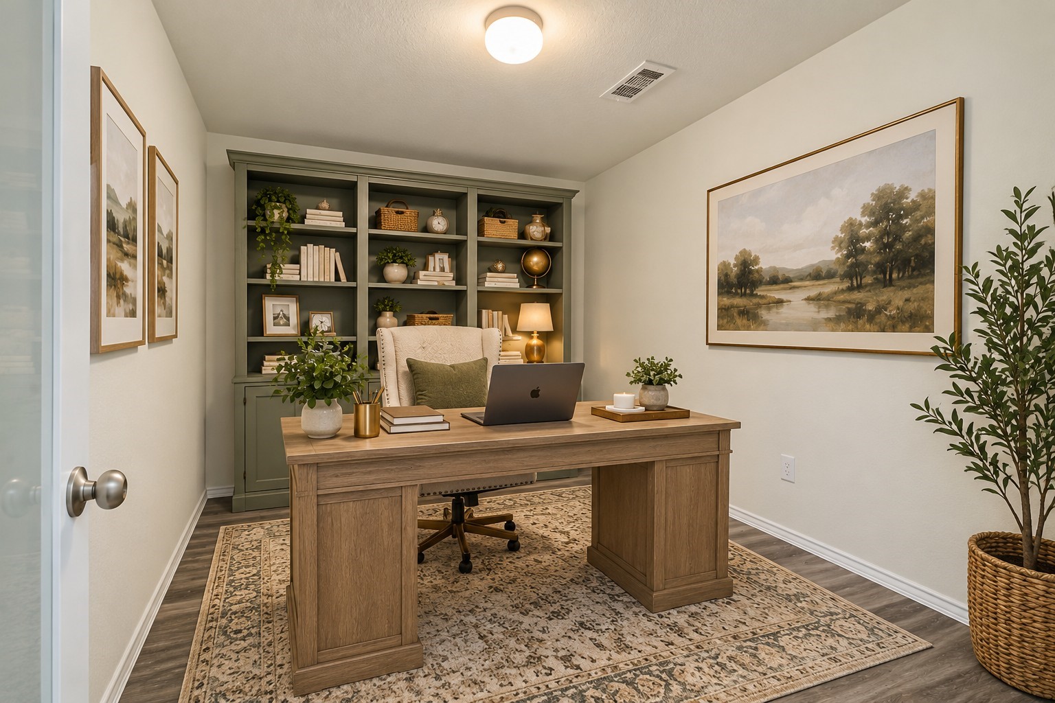 Virtually staged Home Office