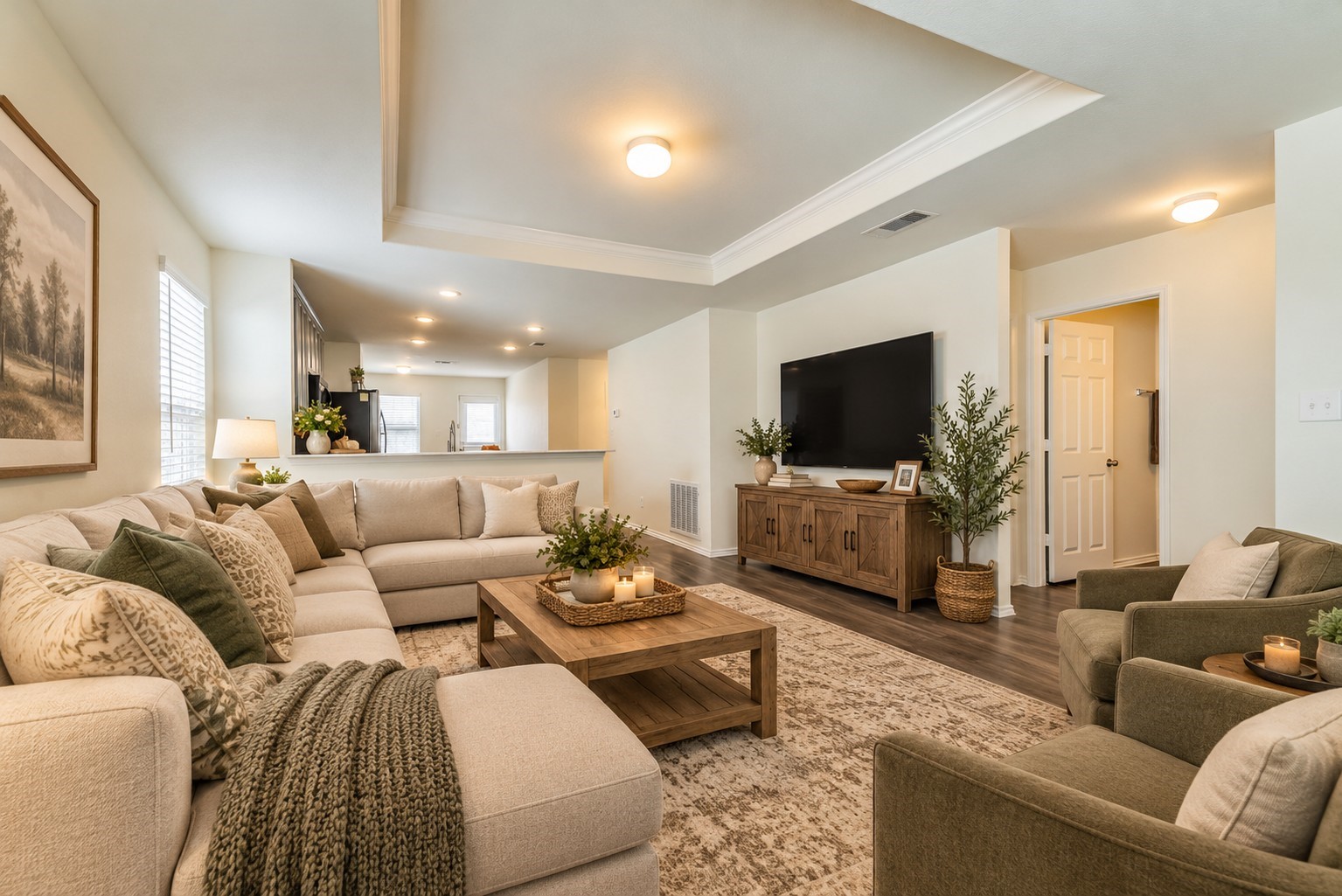 Virtually staged Living Area