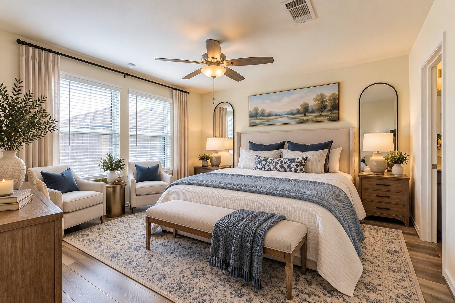 Virtually staged Primary Bedroom