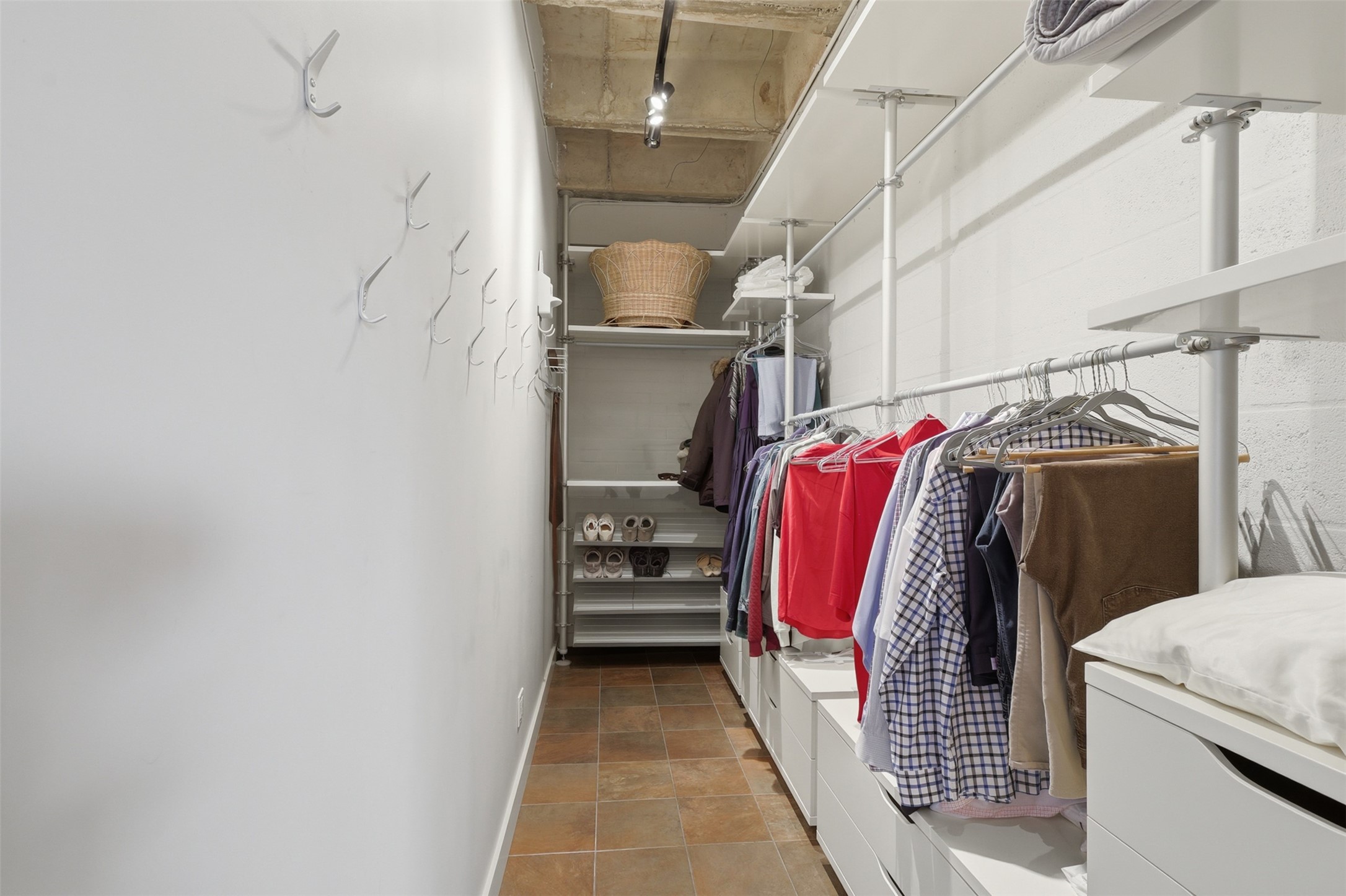 A walk-in closet with plenty of space