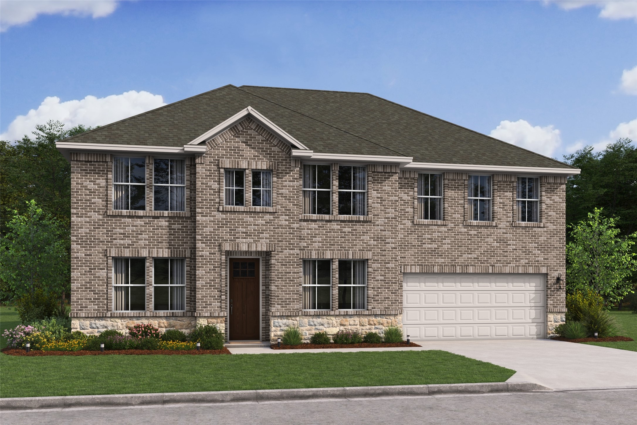 Impressive Stirling home design by K. Hovnanian Homes with elevation PA in amazing Grand Magnolia. (*Artist rendering used for illustration purposes only.)