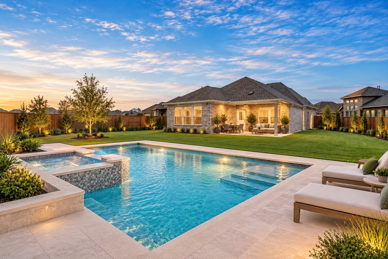 Backyard big enough for a pool. Virtual image for concept.