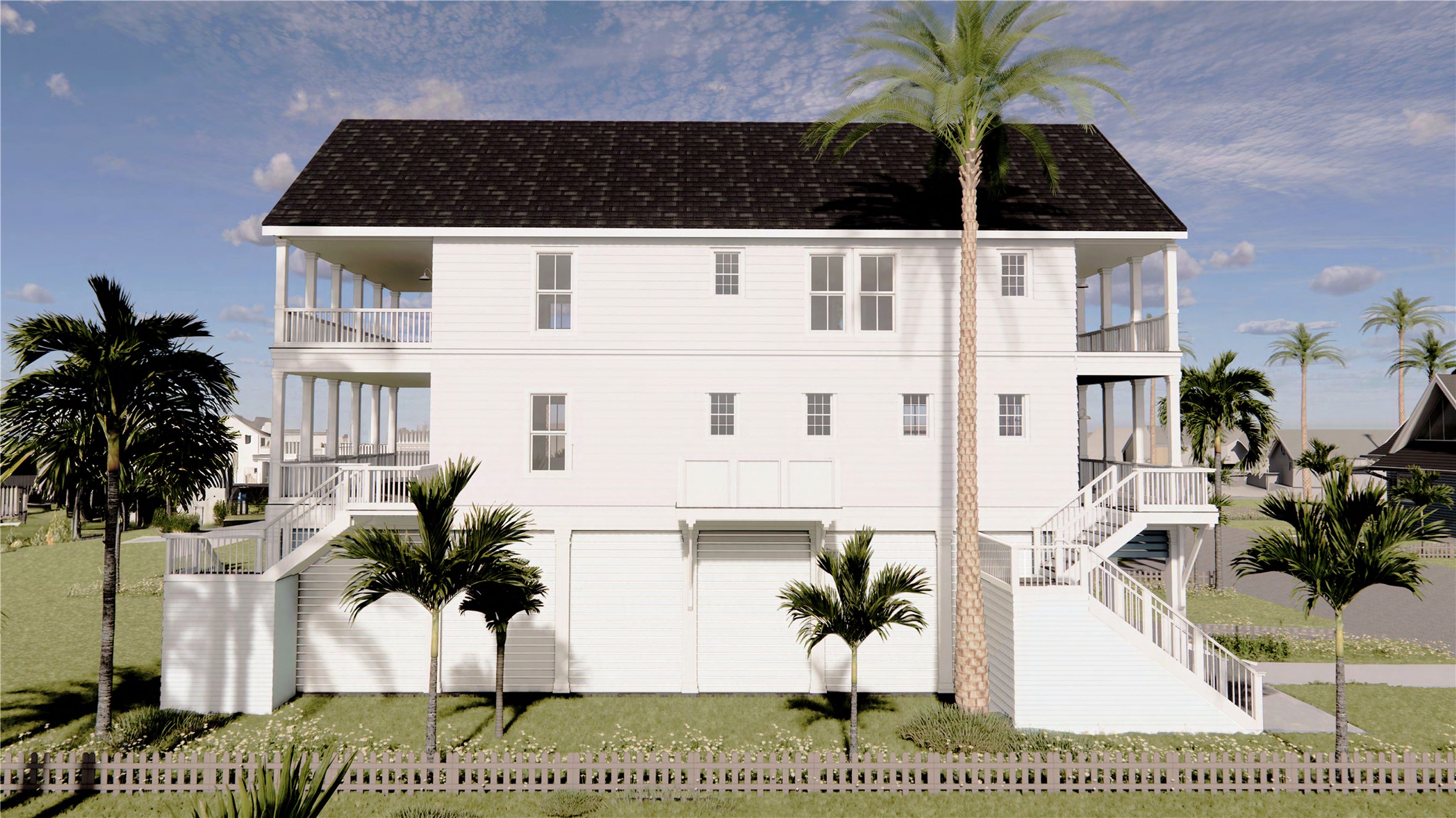 From every angle, this home radiates coastal sophistication with durable construction and inviting outdoor living spaces. *3D rendering