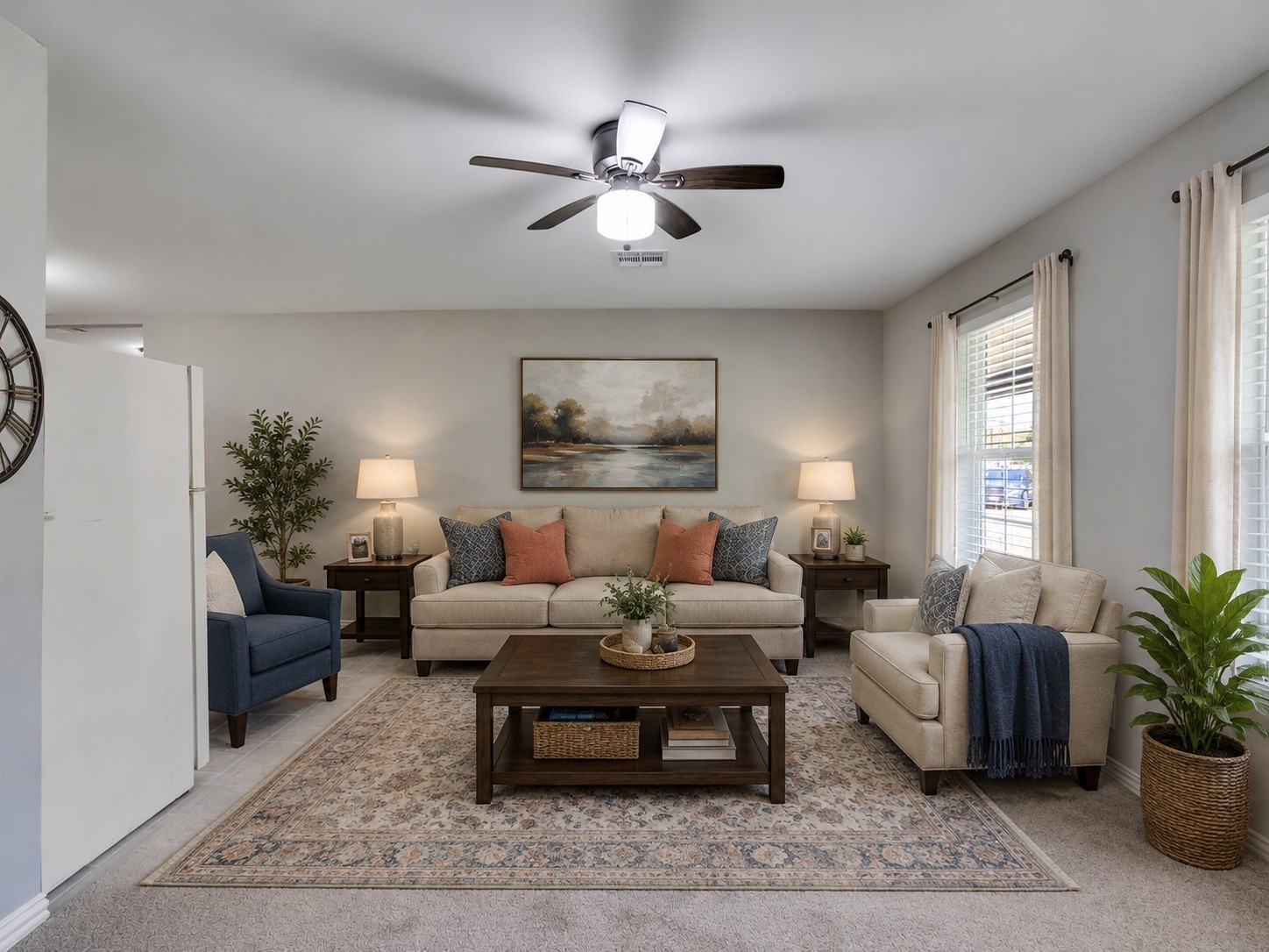 Virtually staged living room Virtually staged living room