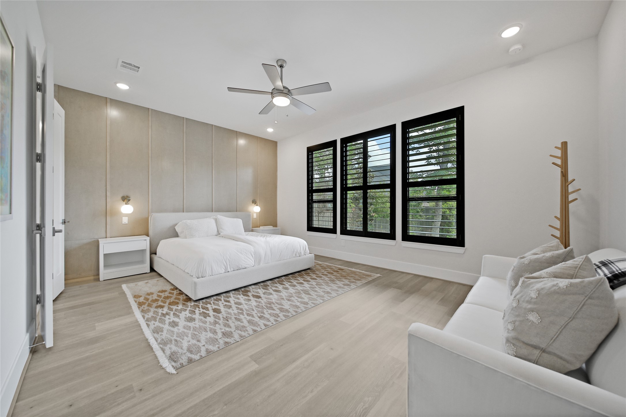 Shutters open half and half for more privacy