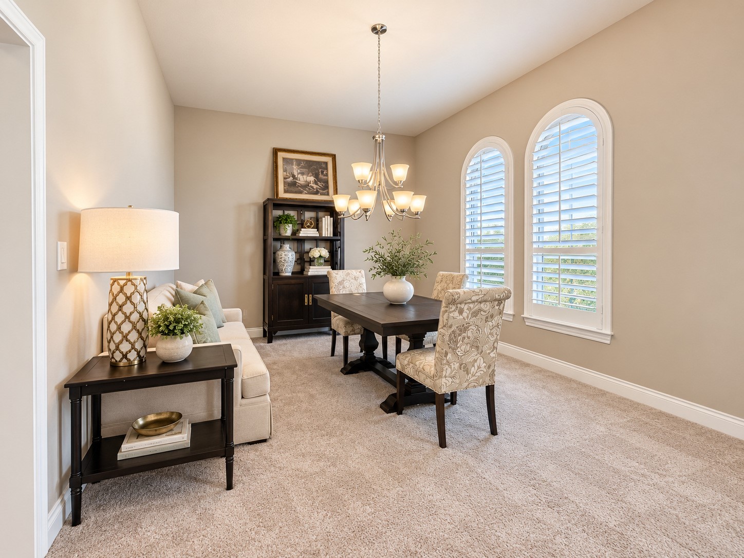 Another perspective of the spacious living and dining areas, highlighting the home's comfortable, connected layout.
