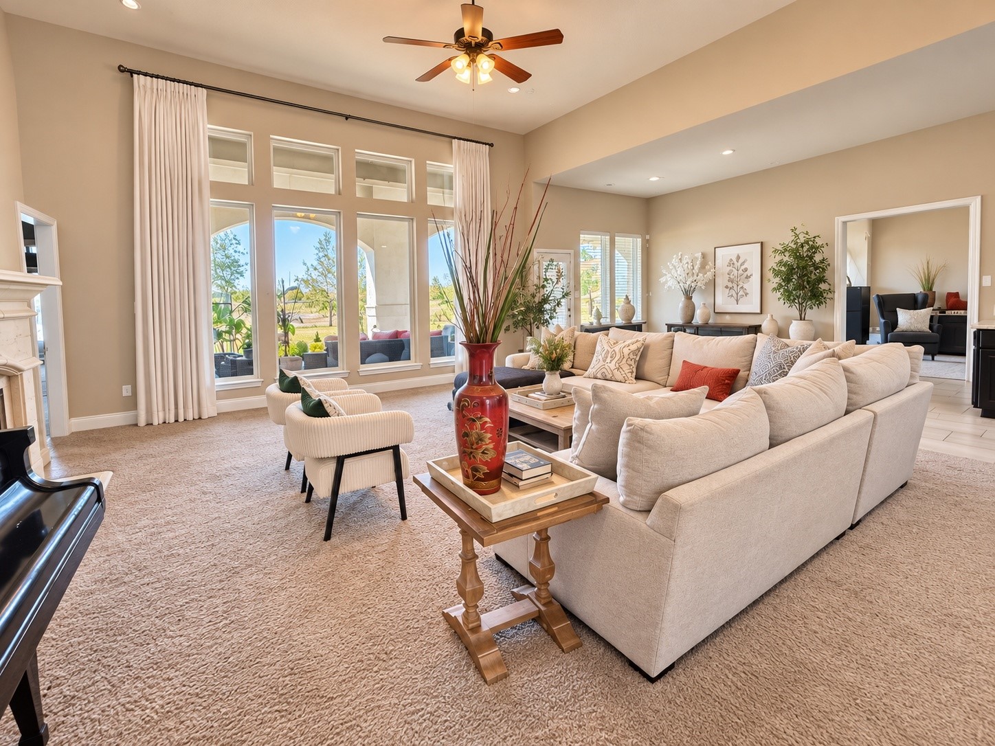 Another view of the family room highlighting its generous proportions and inviting layout