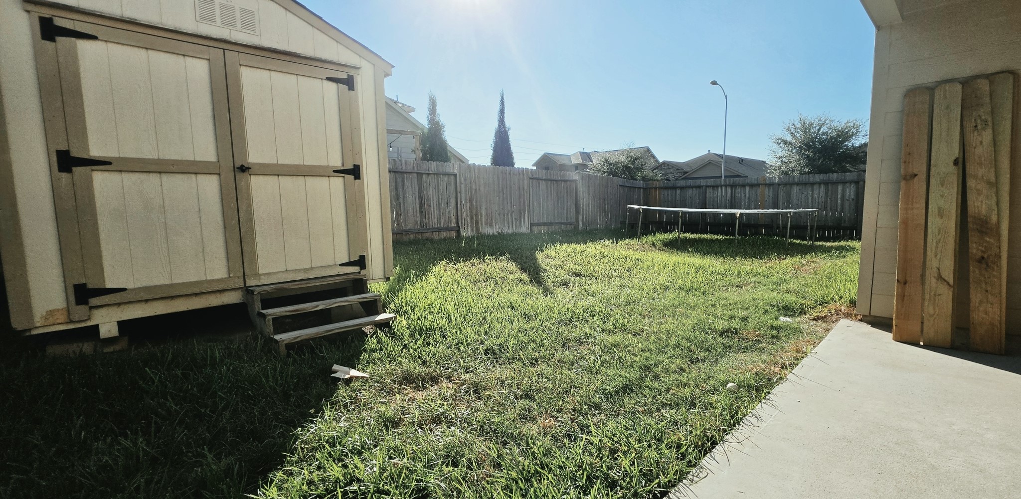 View of the back yard