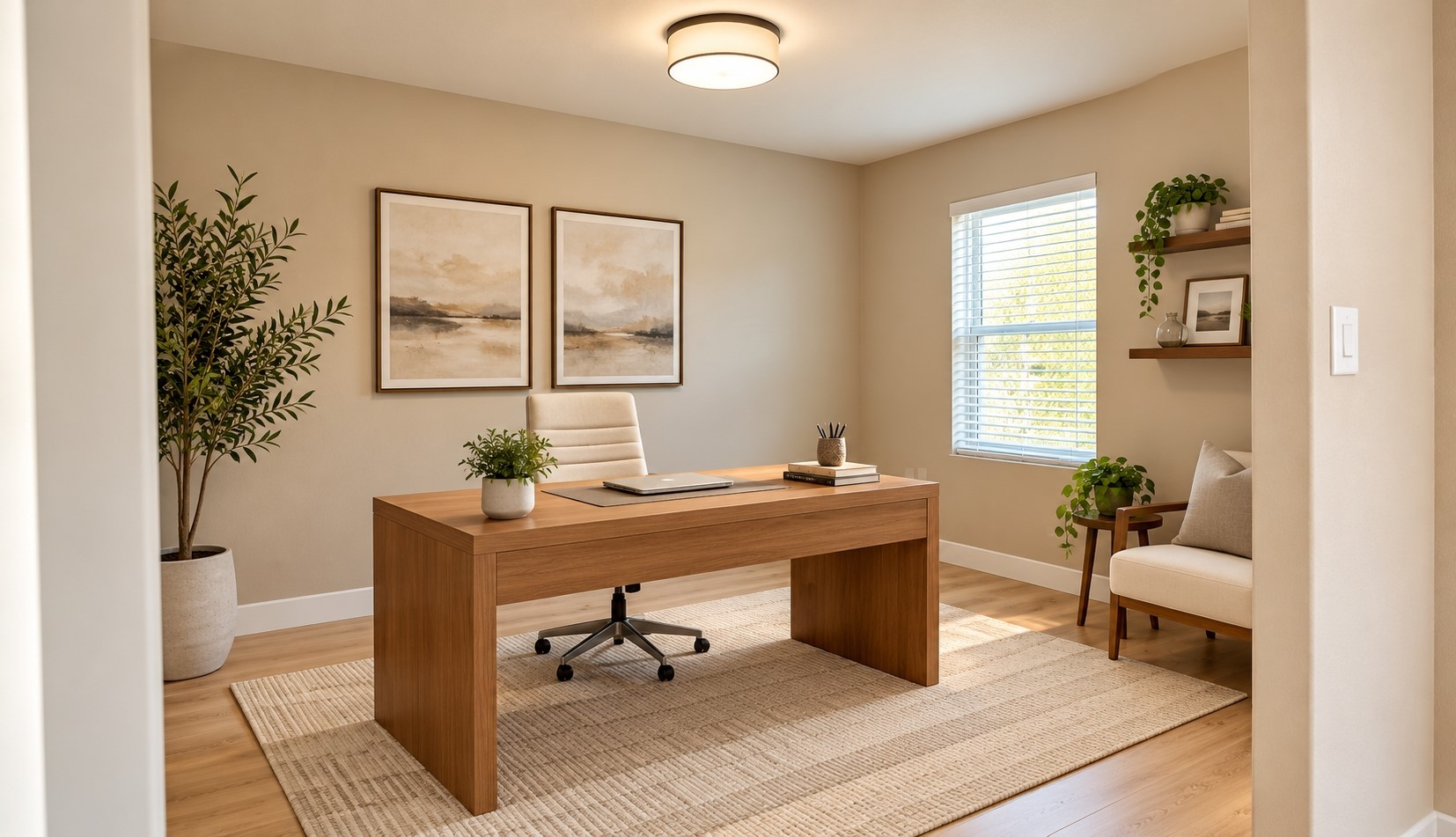 Office the right of the entrance of the home.
