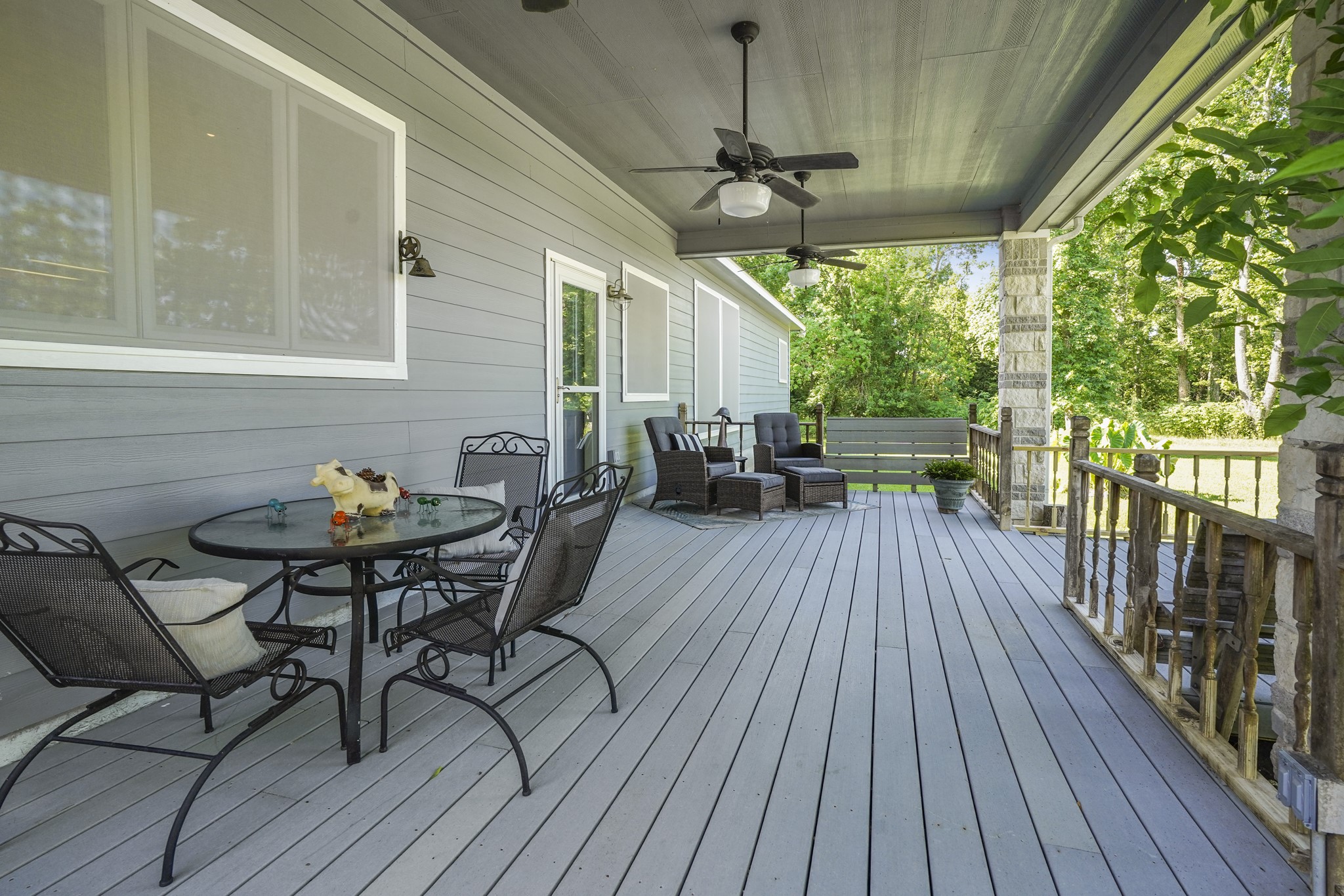 Covered back deck for the main house.