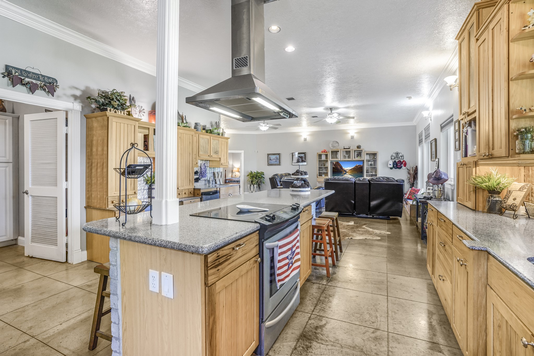 This kitchen has two sinks.