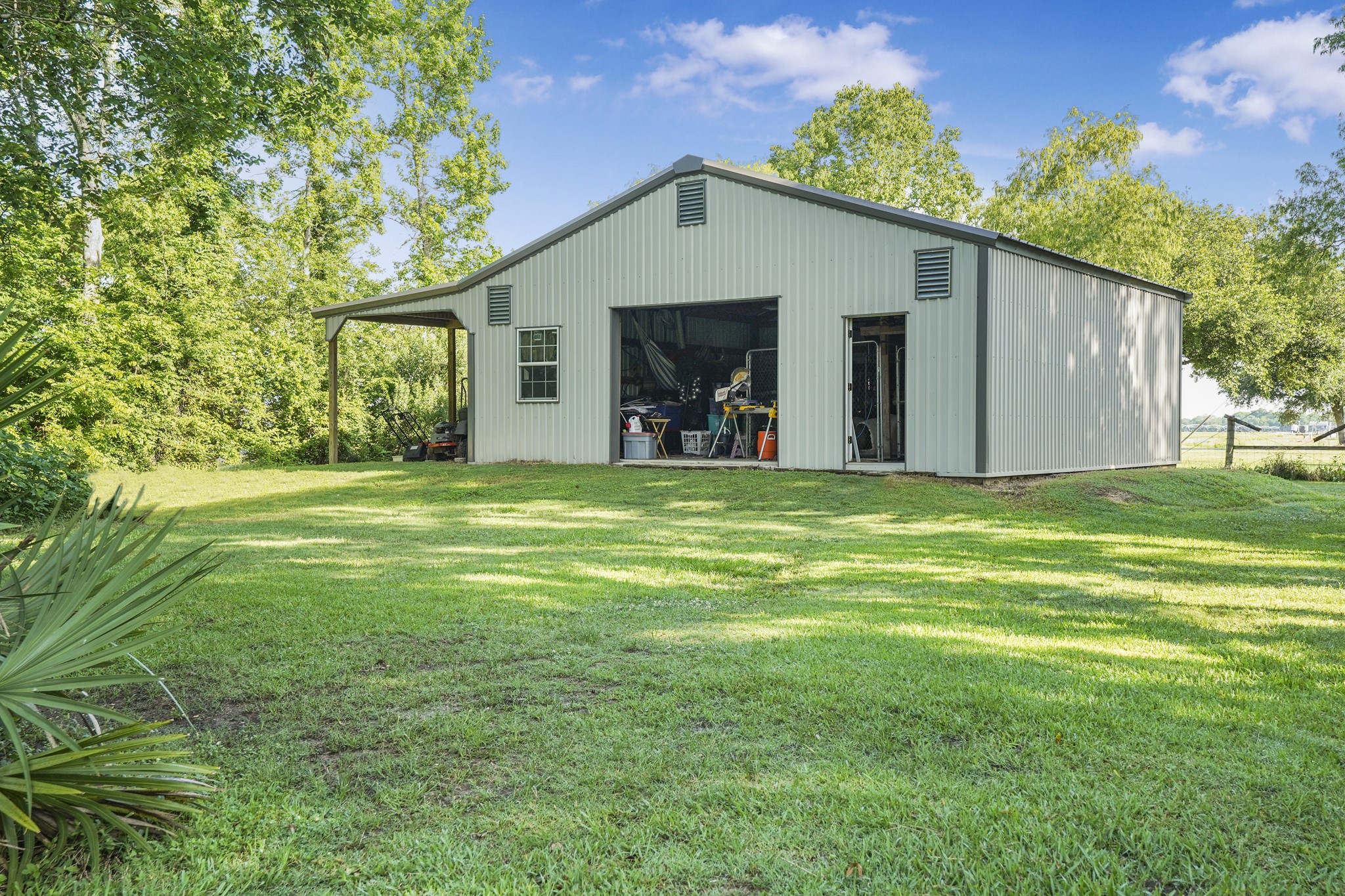 Barn, workshop, extra storage area and a lean-to