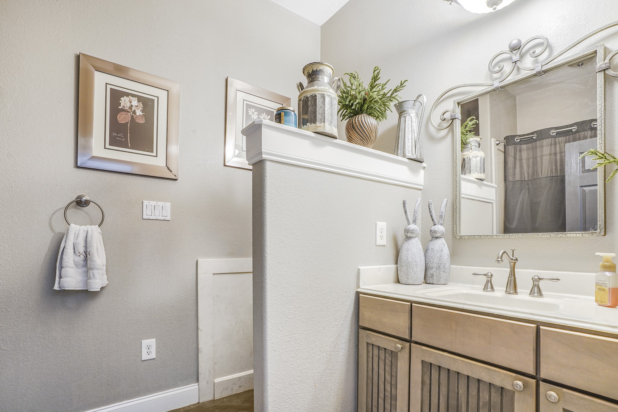 Hall bath in the first house.
