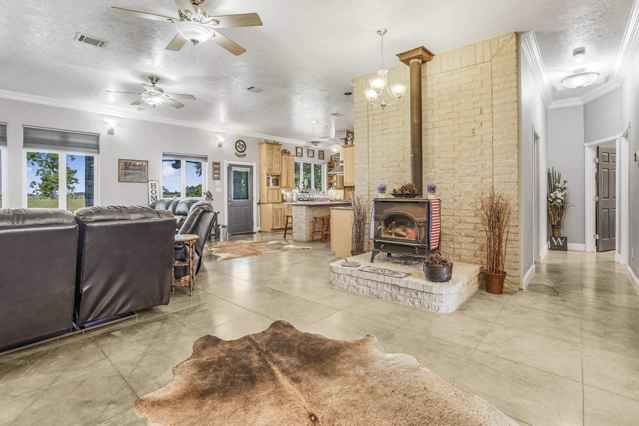 Wood burning fireplace!
