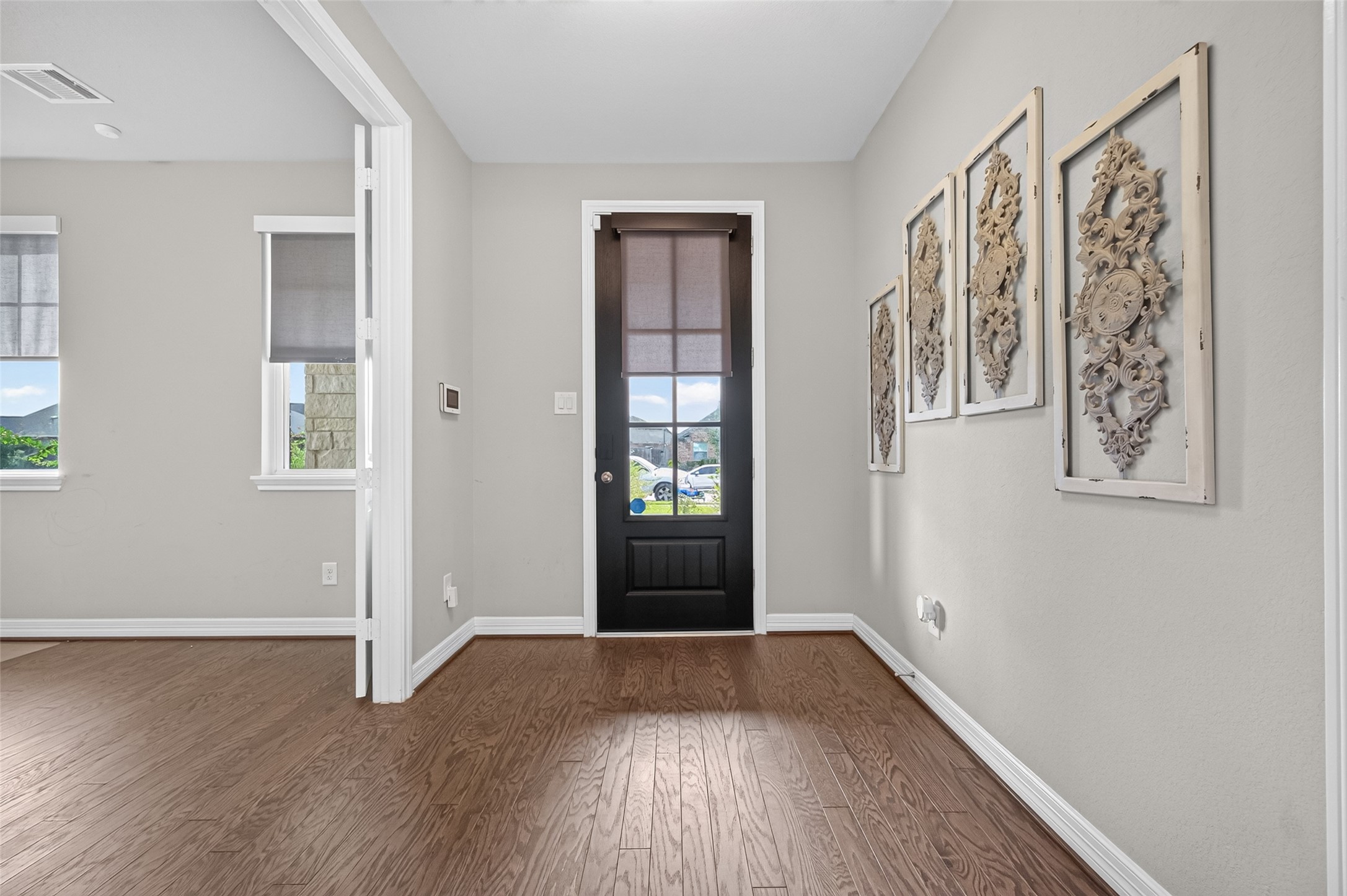 Entry way to the right is the office