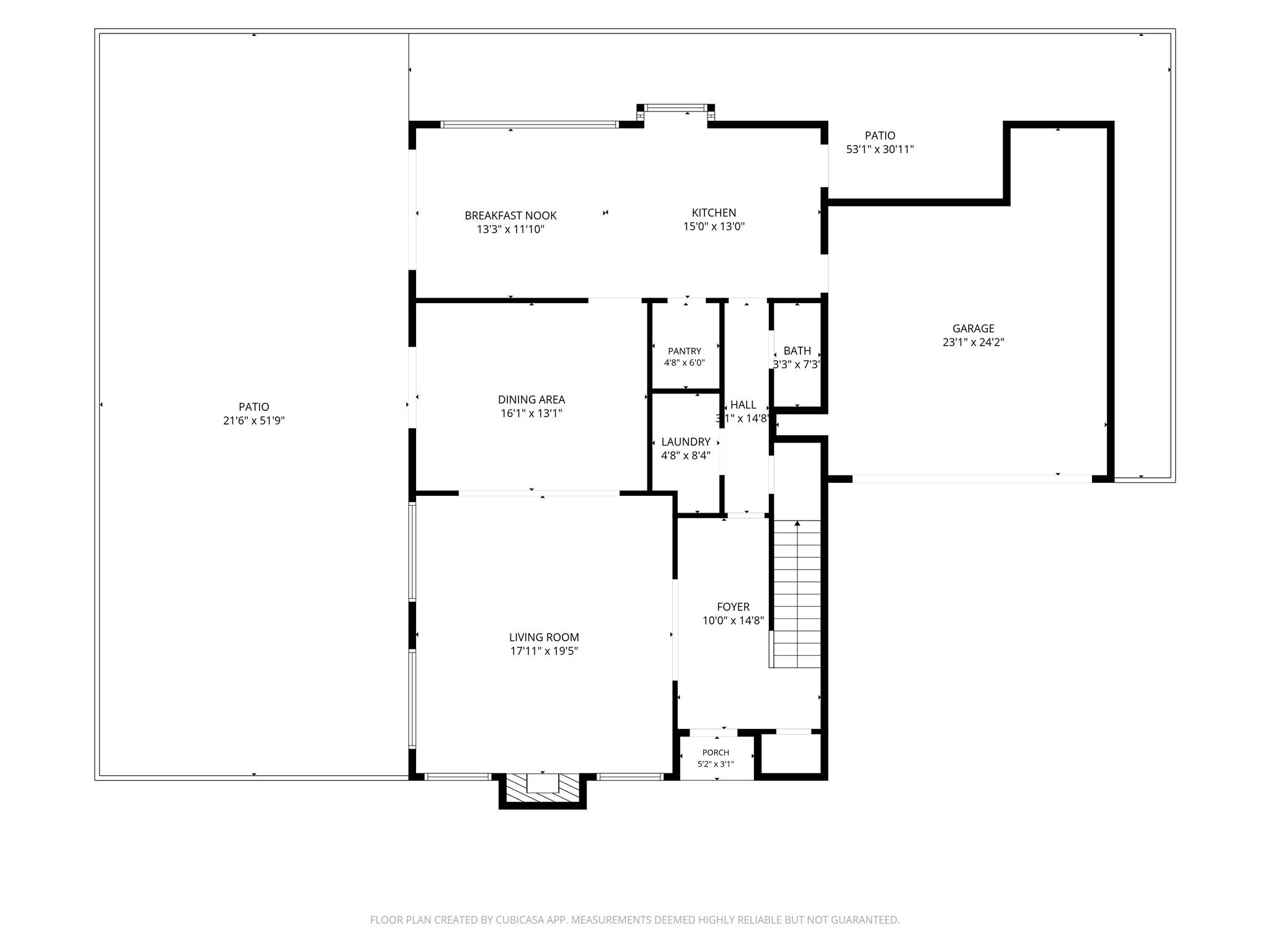 First-floor plan showing living, dining, kitchen, breakfast and courtyard areas. Dimensions are approximate.