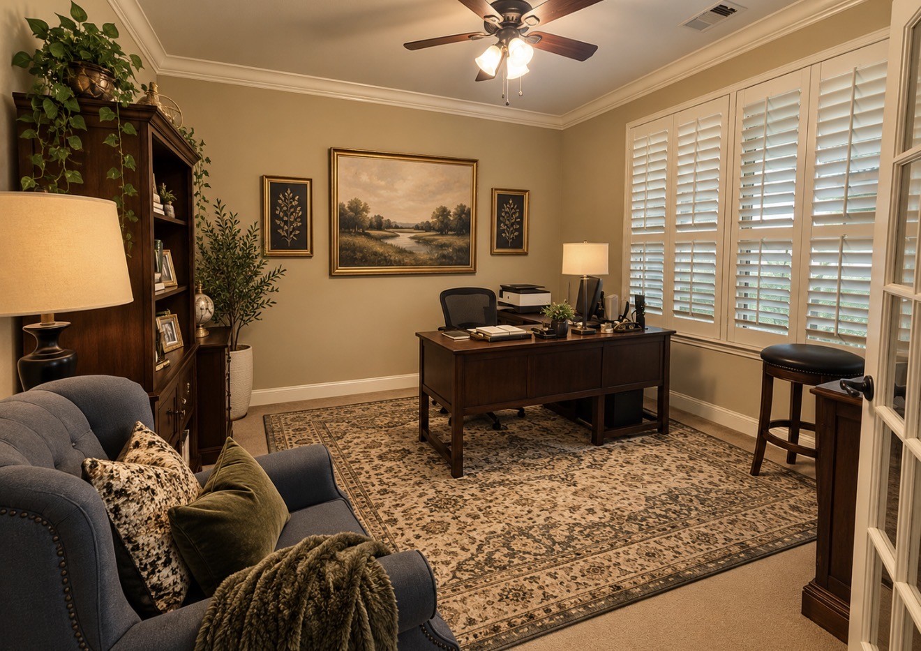 STUDY w/ FRENCH DOORS