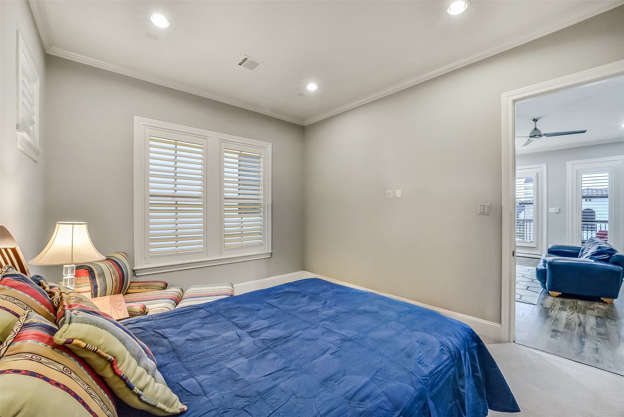 The 5th bedroom just off the game room, is listed as the home office/study in the room demensions. A welcoming space with plenty of room for a queen-size bed and extra seating. Its convenient location next to the game room makes it great for visitors or teens who want a little extra privacy.