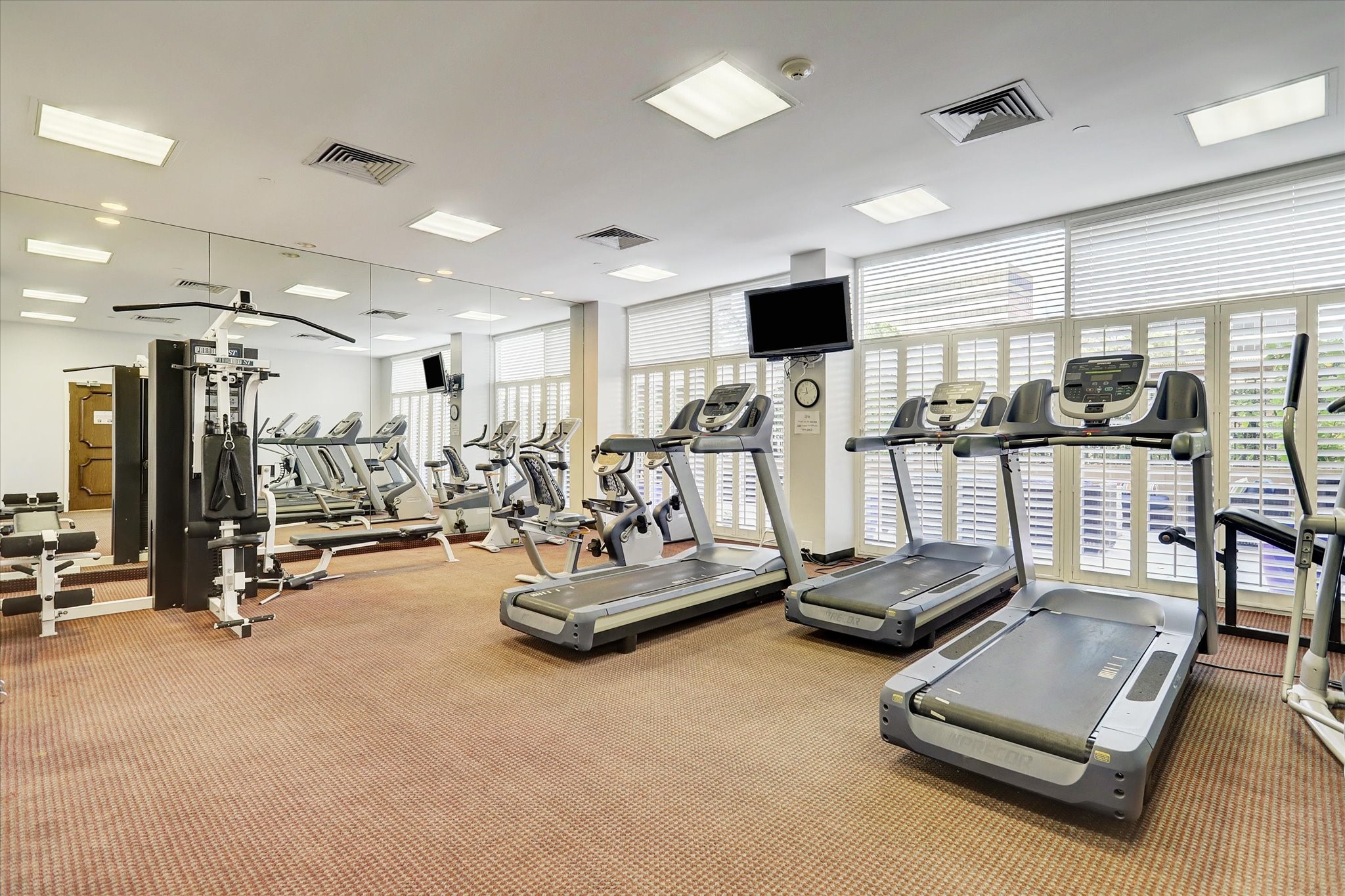 Fitness center located on the first floor.