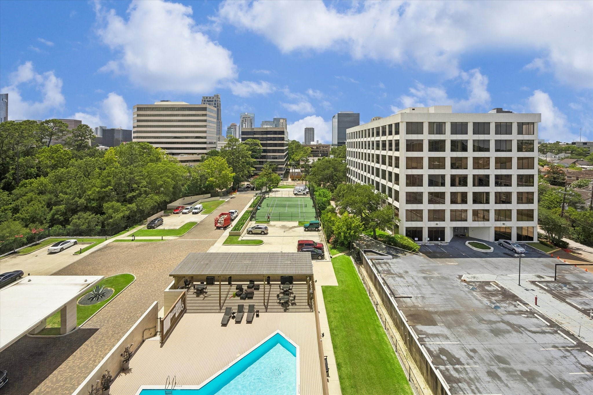 Views to the pool and grounds from the Primary Suite.