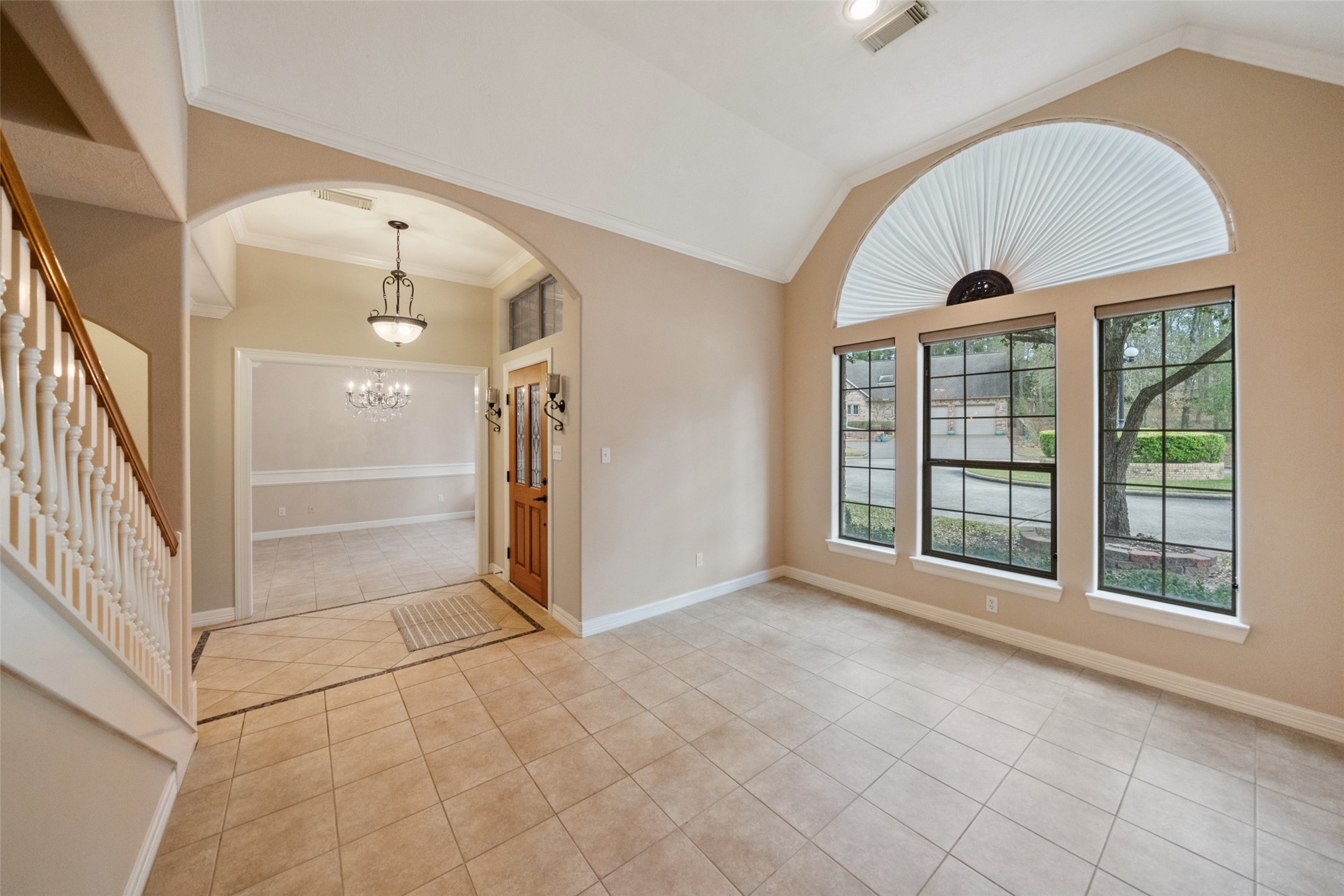 Entryway leading to both the formals, dining and living.  The formal living area is perfect for a home office space.