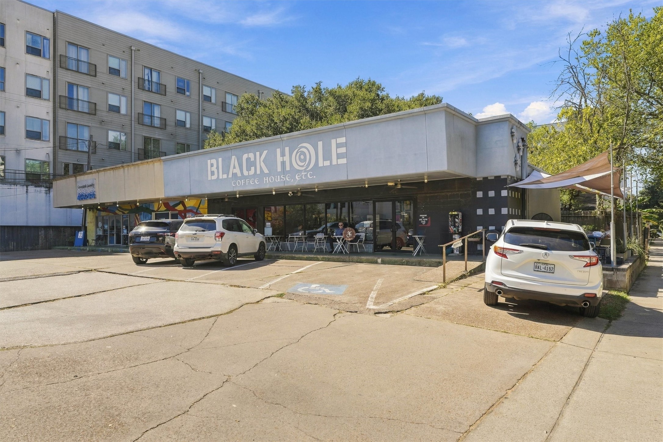Black Hole Coffee House, directly across the street on Graustark