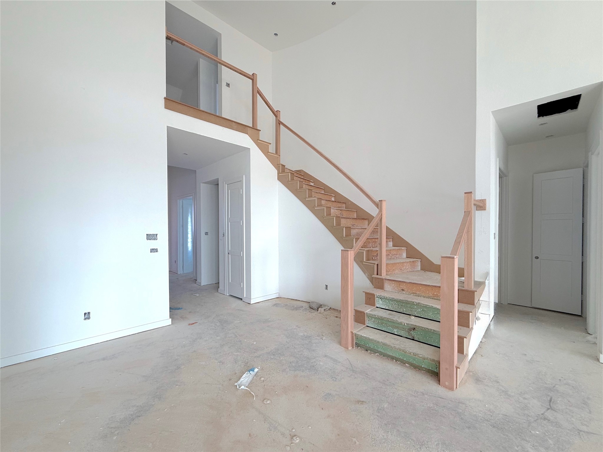U shaped staircase gives the home the grand feel into the common areas U shaped staircase gives the home the grand feel into the common areas