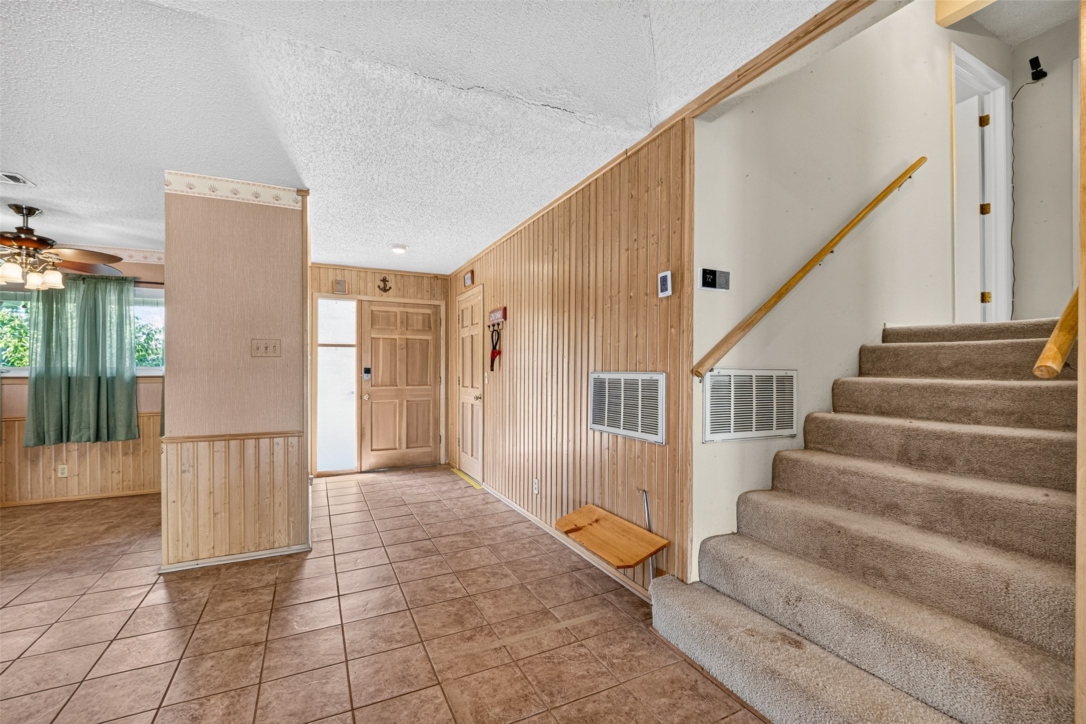 Carpeted staircase to all bedrooms
