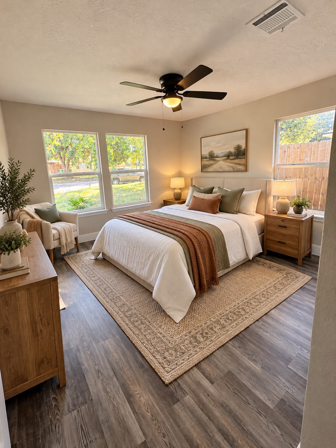 Virtually staged Bedroom #3