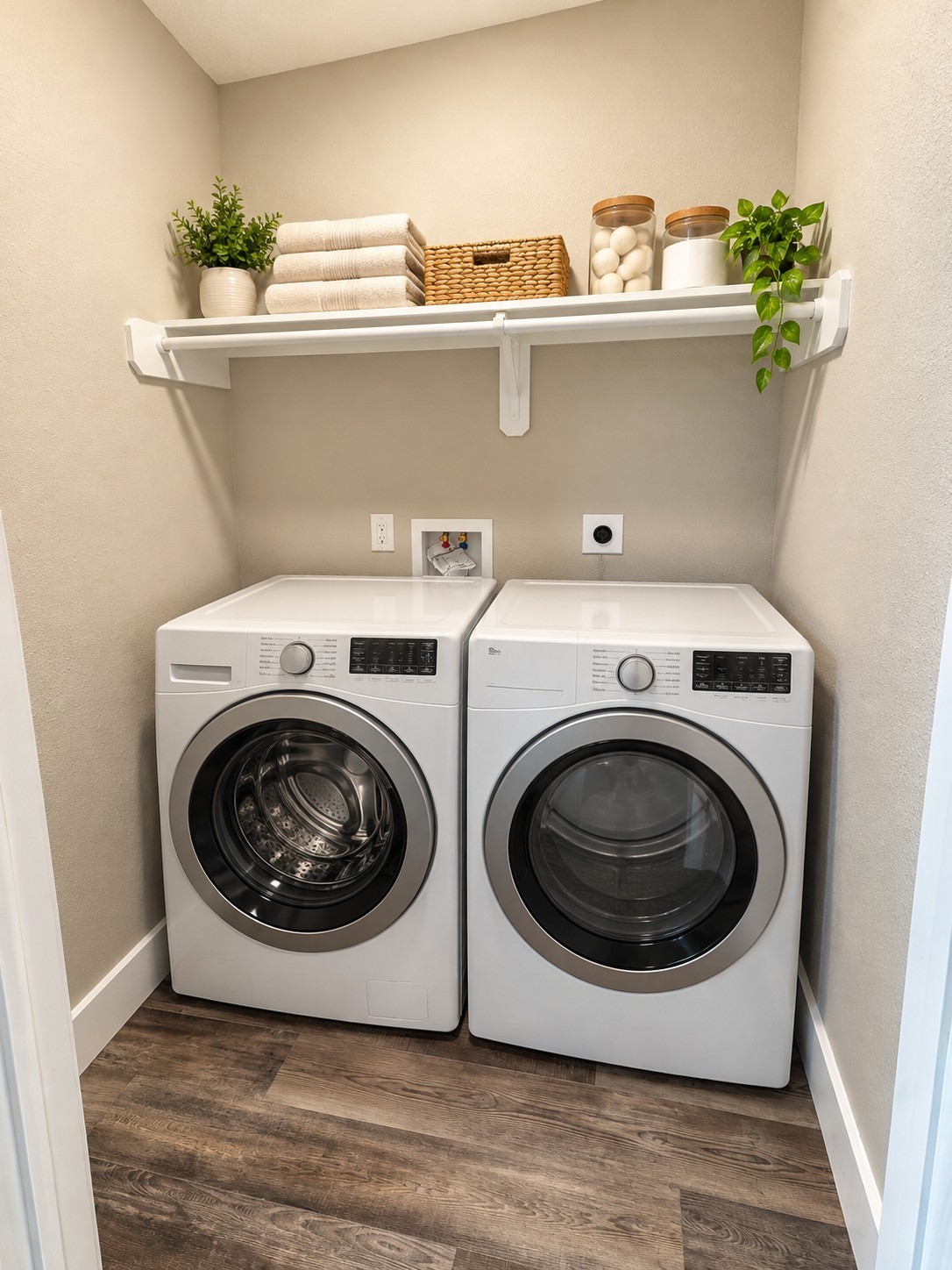 Virtually staged Indoor Laundry Room