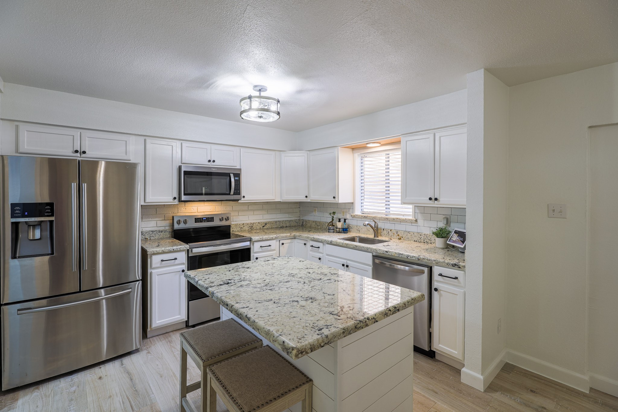 updated kitchen with center island