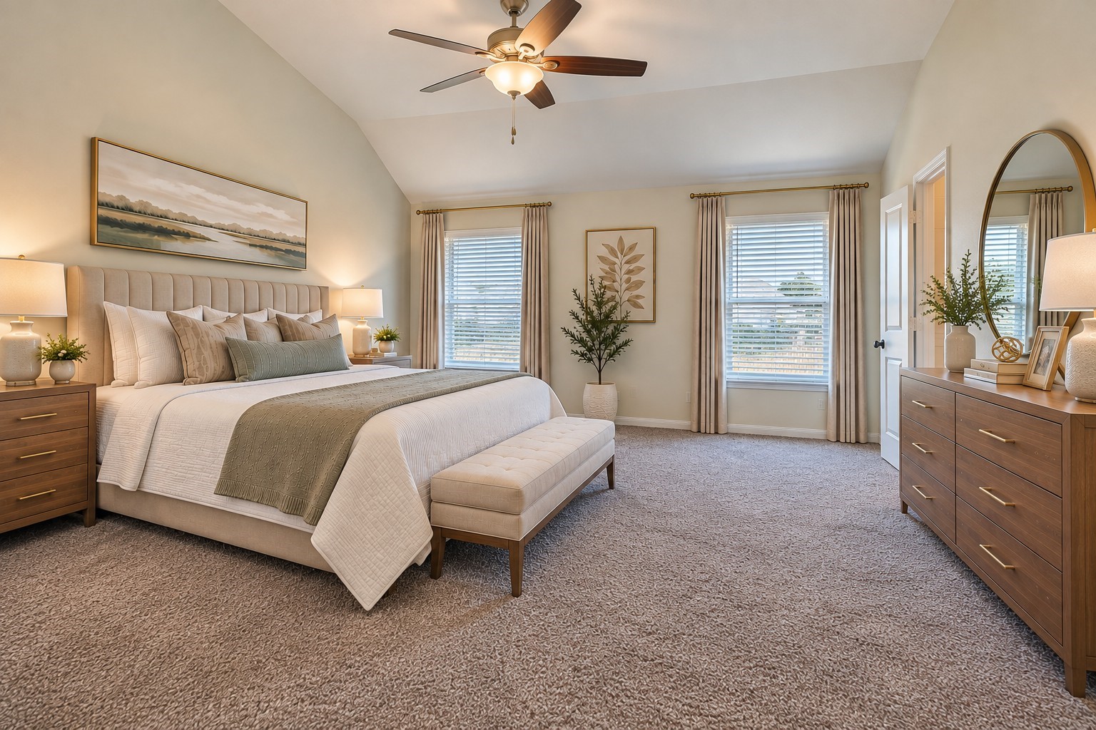 Primary Suite Bedroom (AI Staged)