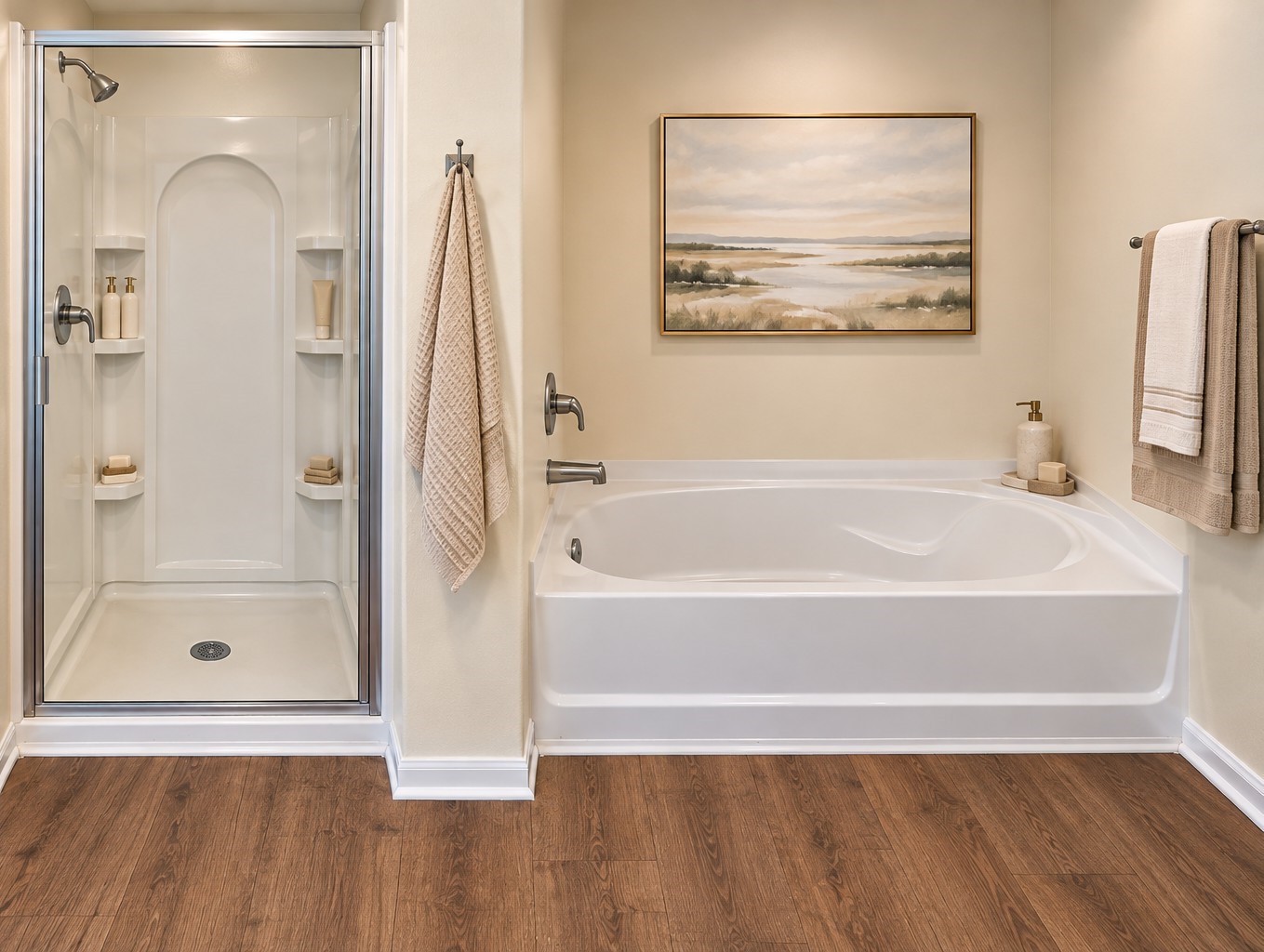 Primary Suite Bathroom (AI Staged)