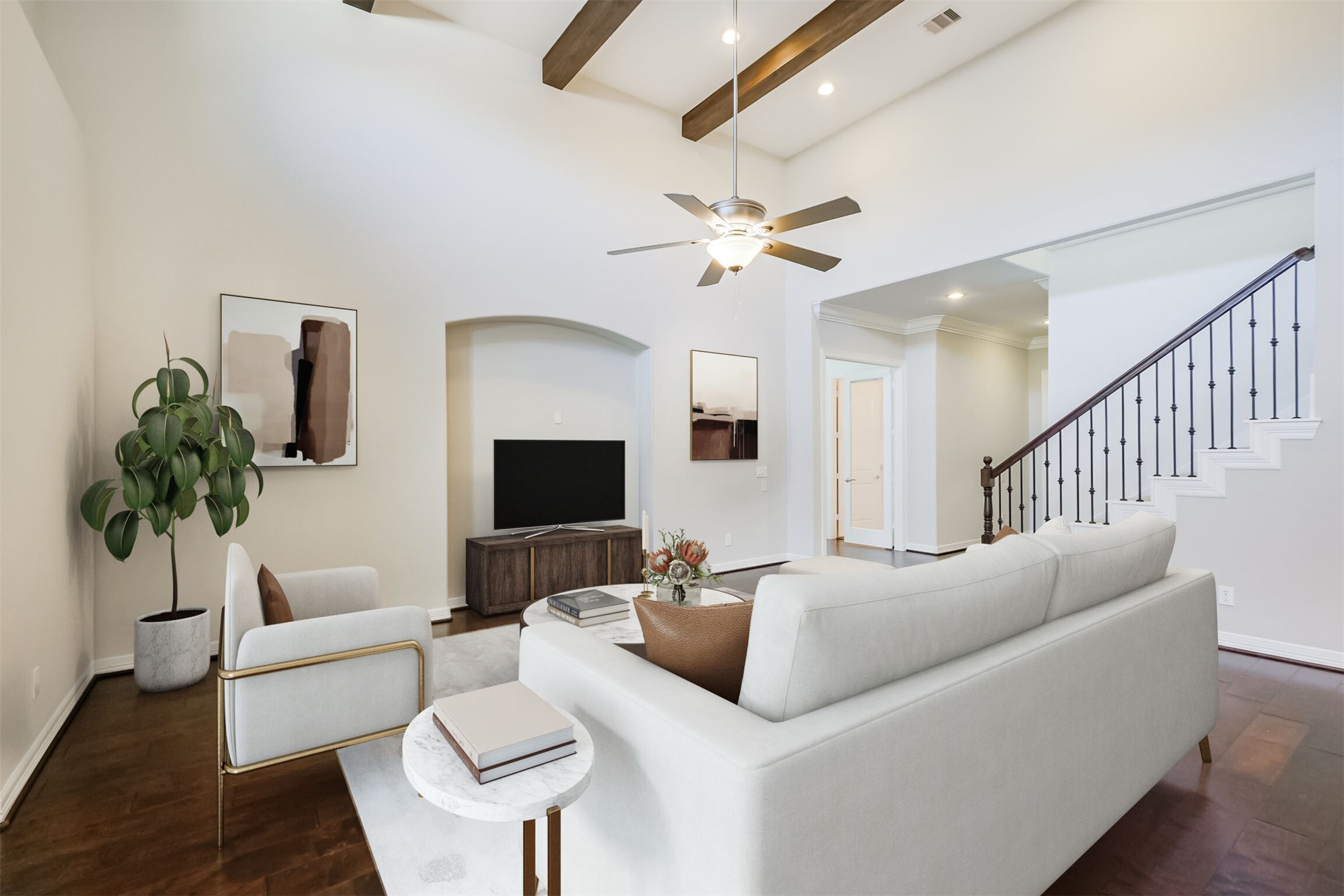 Built-in wall niche ideal for entertainment components. **Virtually Staged**