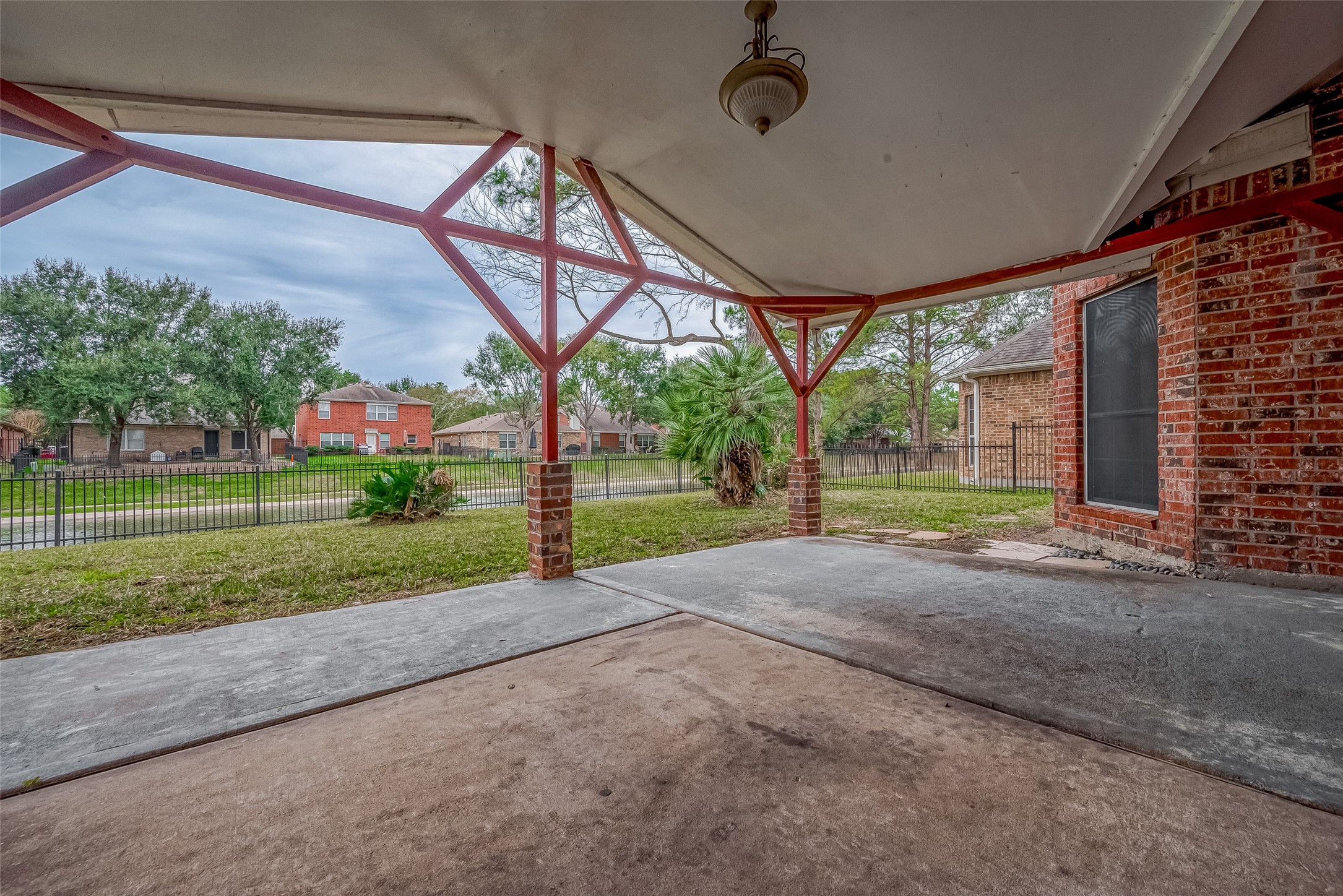 Back yard covered patio