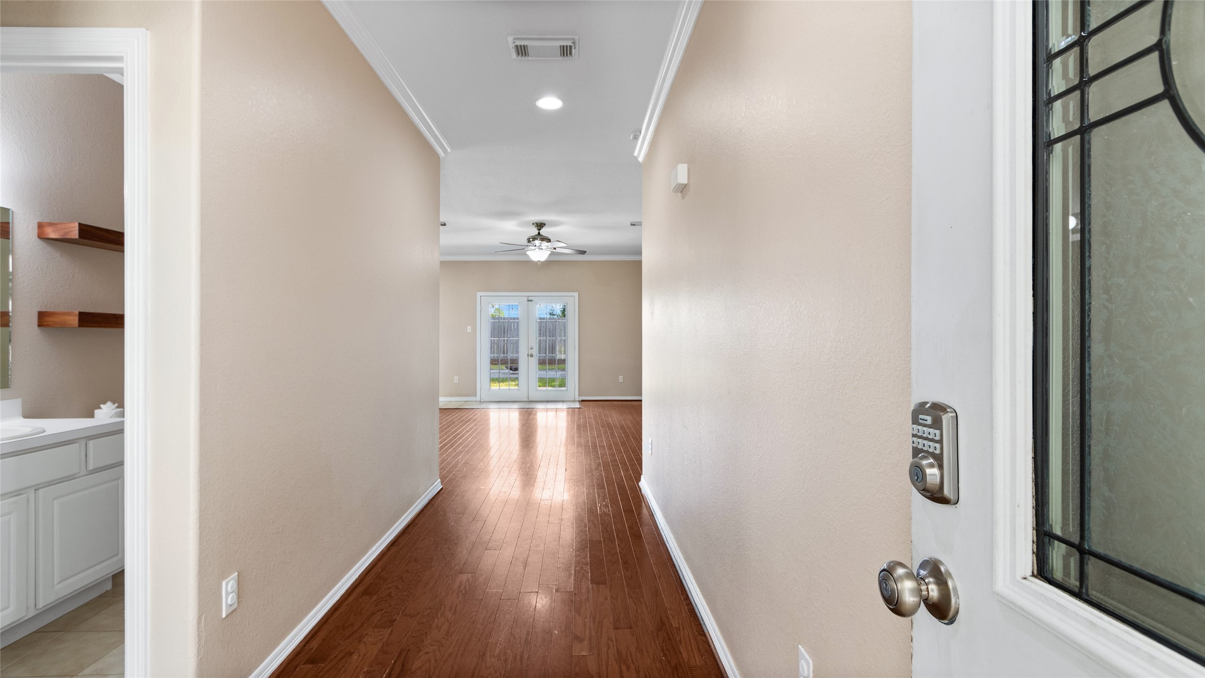 Large Entry leads to Living Area/Family Room