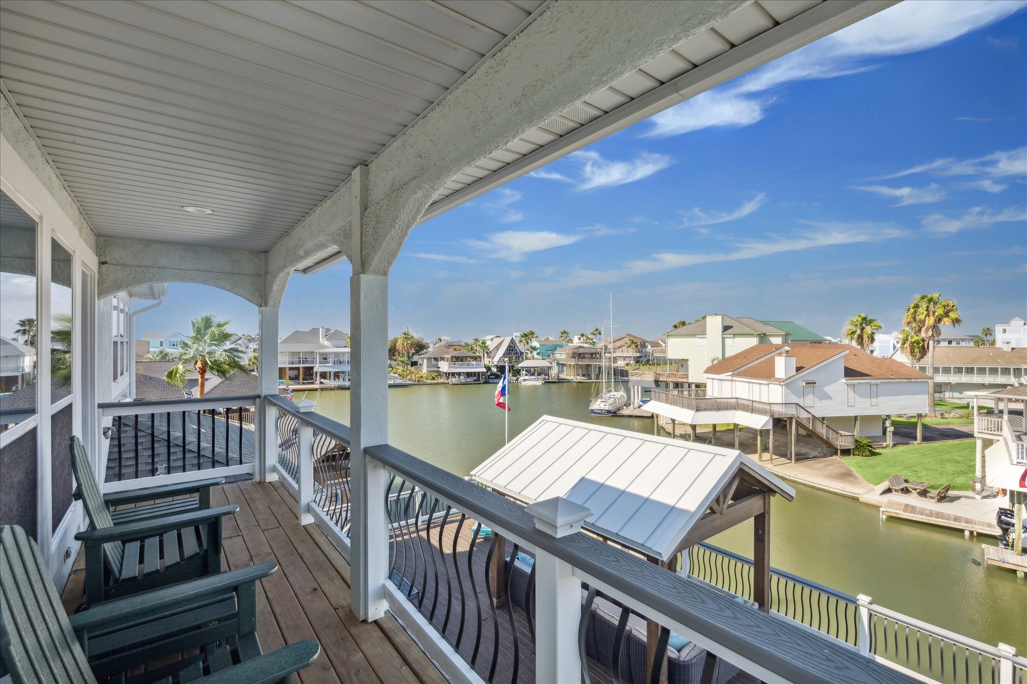 a large covered deck for watching the sunsets!