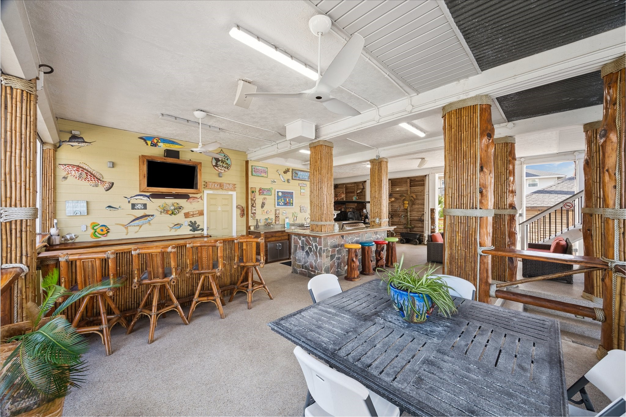 coastal bamboo vibe for the pool fun