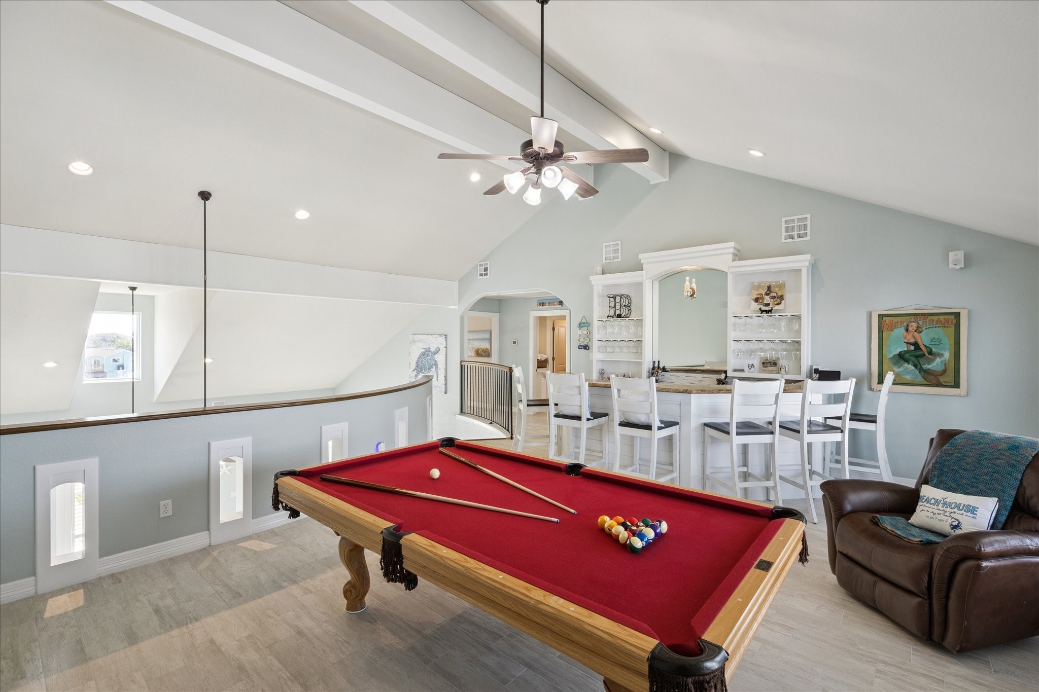 entertainment room with pool table